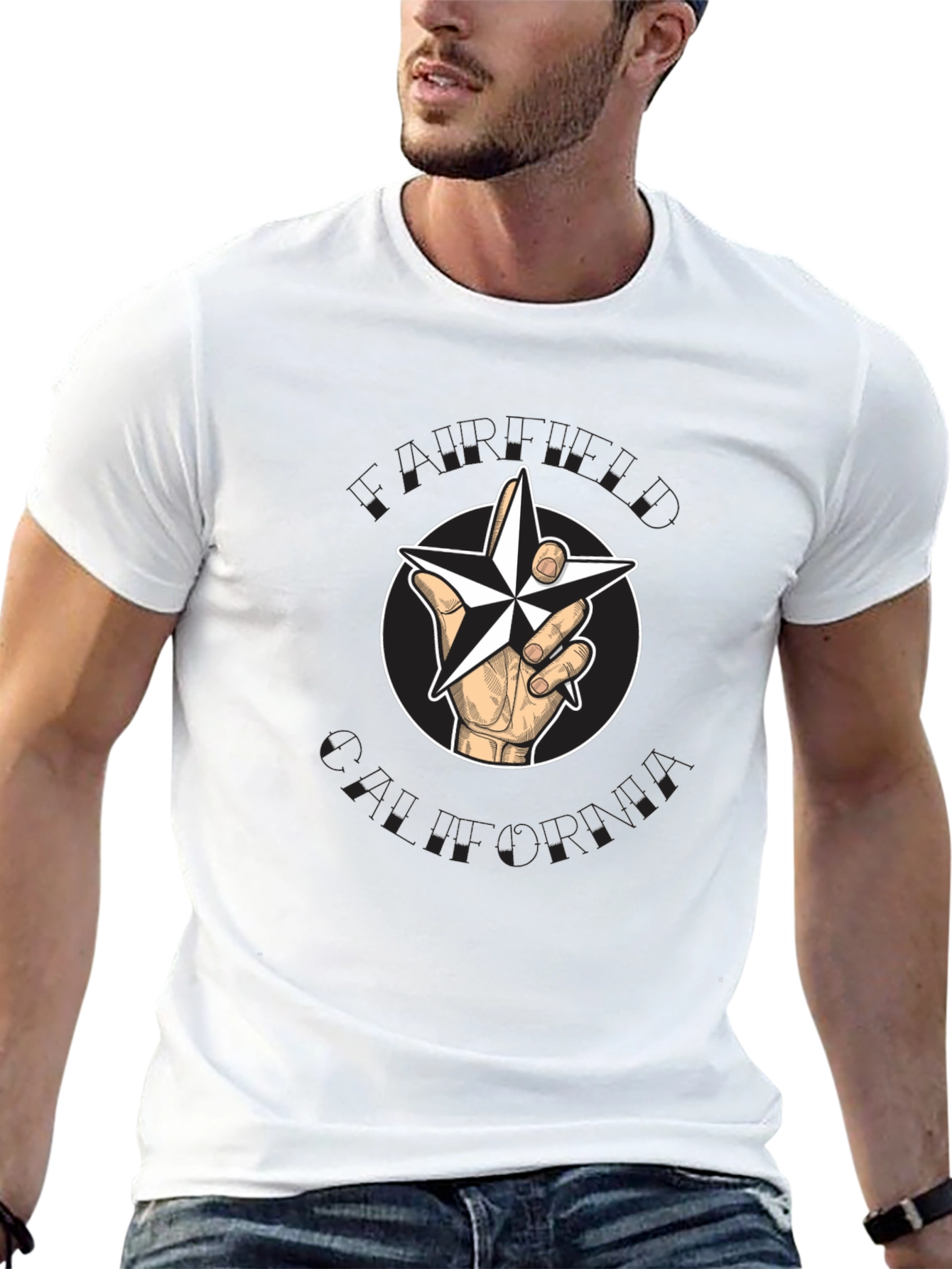 Star Hand Graphic Black T-Shirt