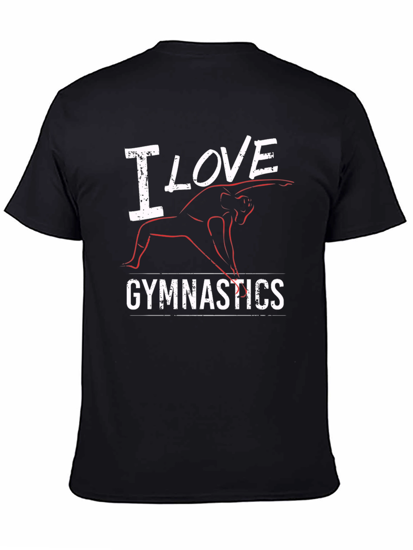I Love Gymnastics Black T-Shirt