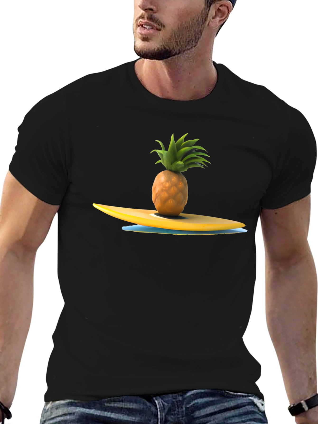 Pineapple Surfboard Graphic T-Shirt