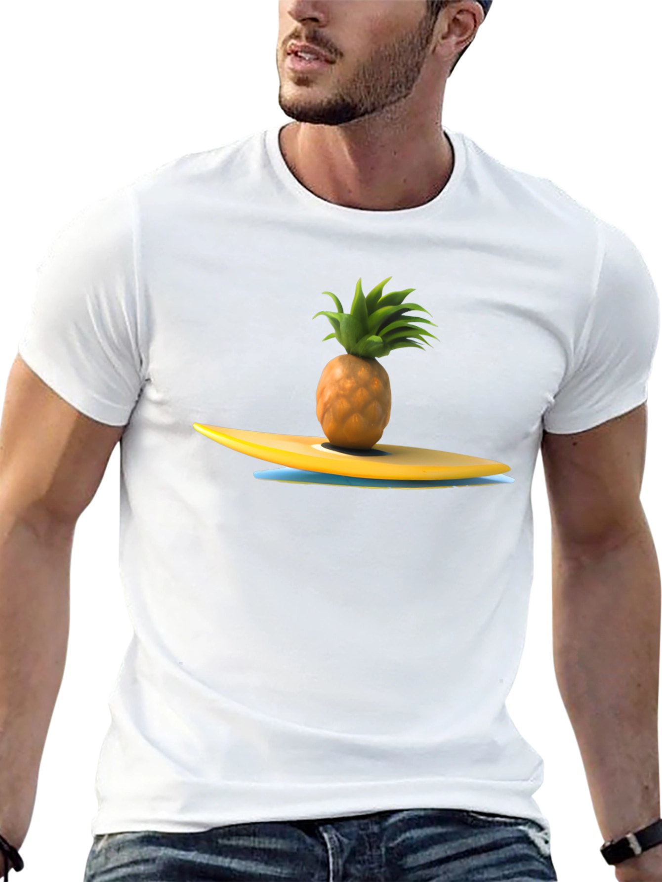 Pineapple Surfboard Graphic T-Shirt
