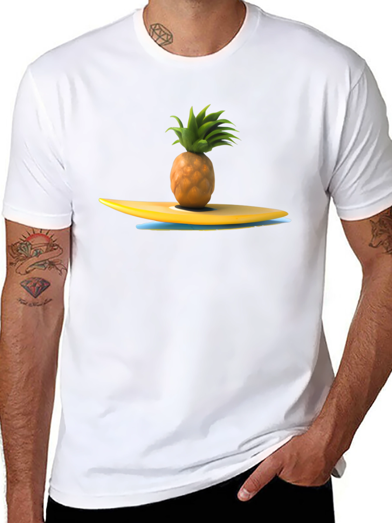 Pineapple Surfboard Graphic T-Shirt
