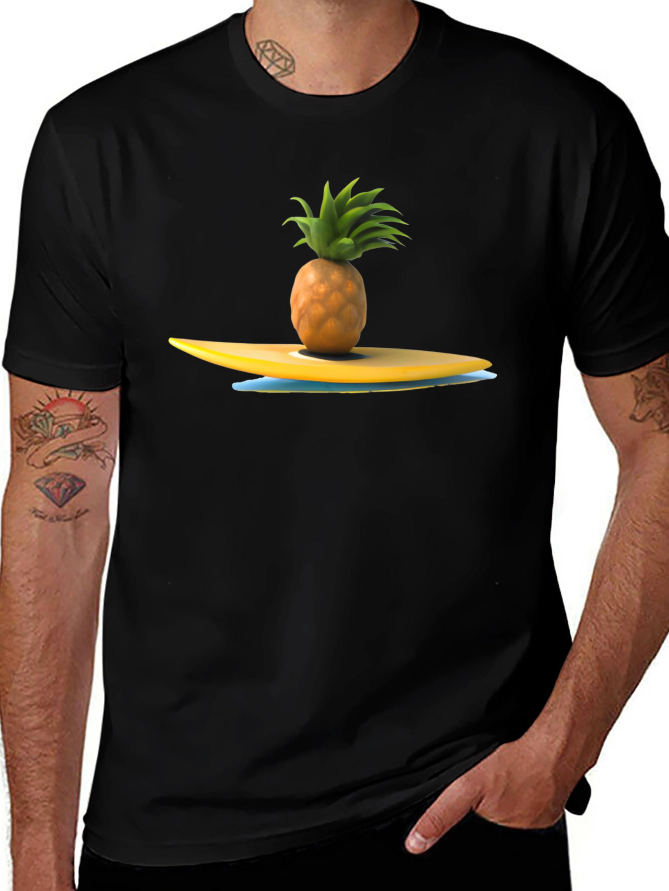 Pineapple Surfboard Graphic T-Shirt