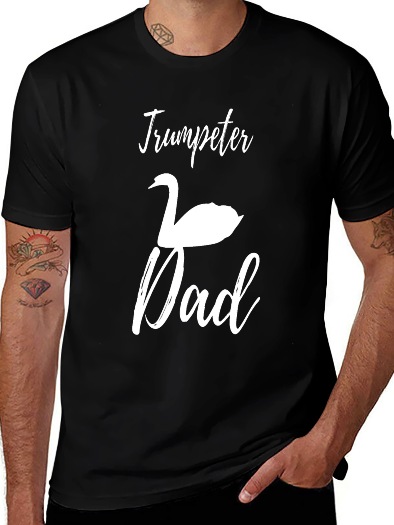 Trumpeter Swan Dad Black T-Shirt