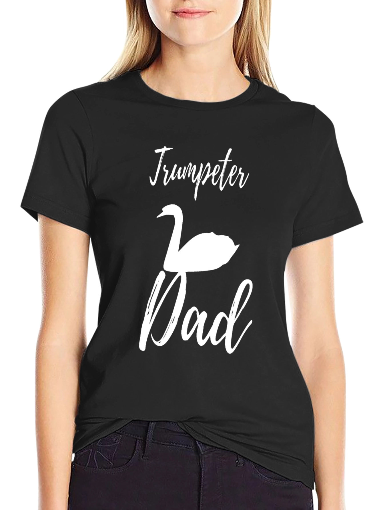 Trumpeter Swan Dad Black T-Shirt
