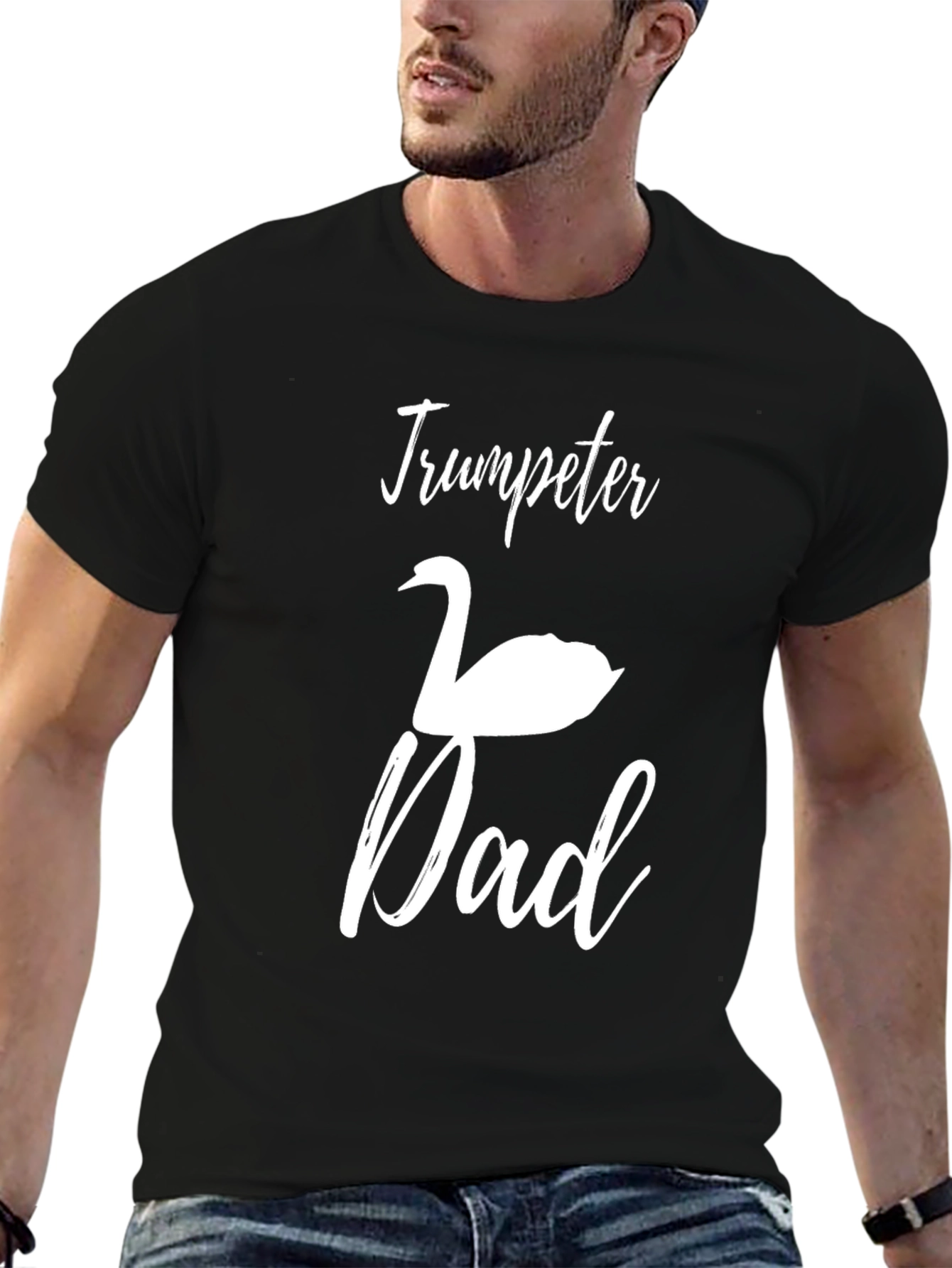 Trumpeter Swan Dad Black T-Shirt