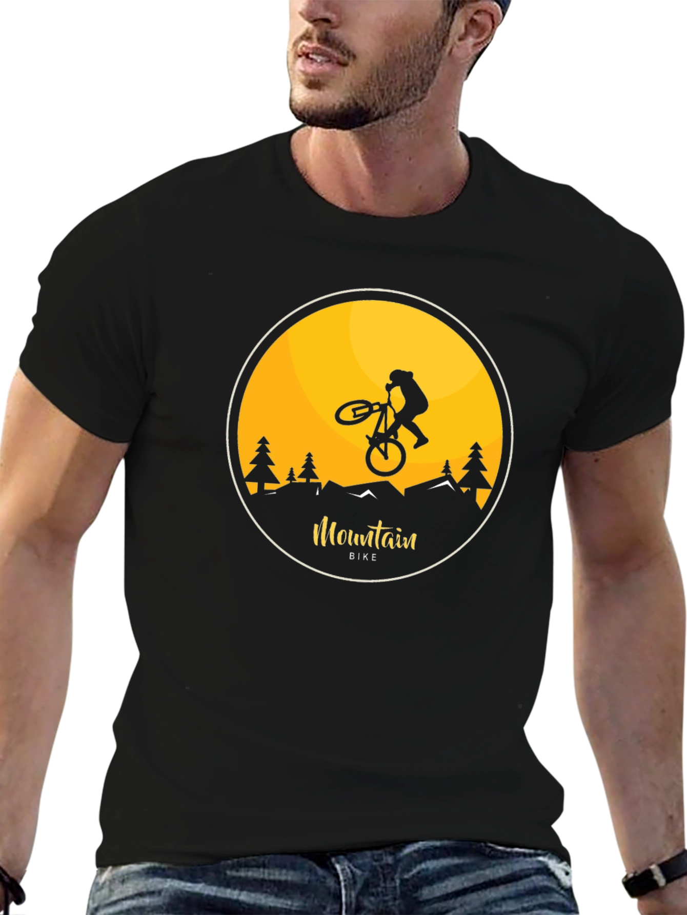 Mountain Bike Graphic T-Shirt - Black Cotton Tee