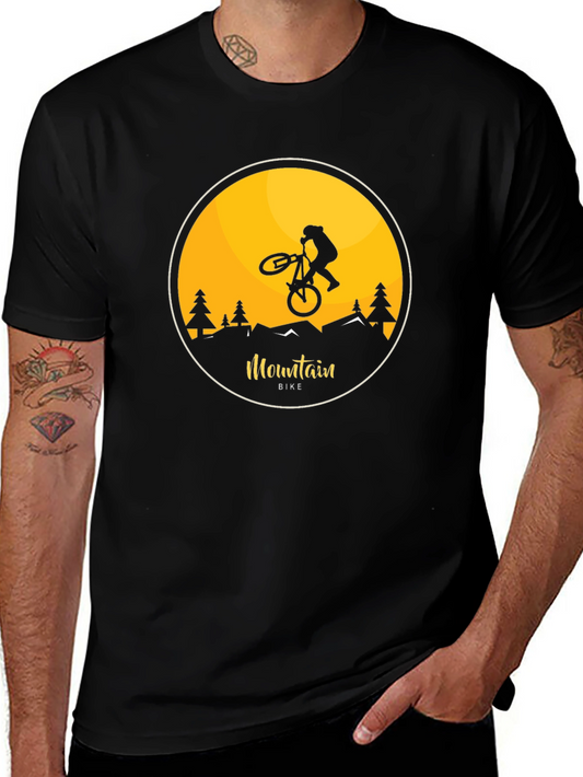 Mountain Bike Graphic T-Shirt - Black Cotton Tee