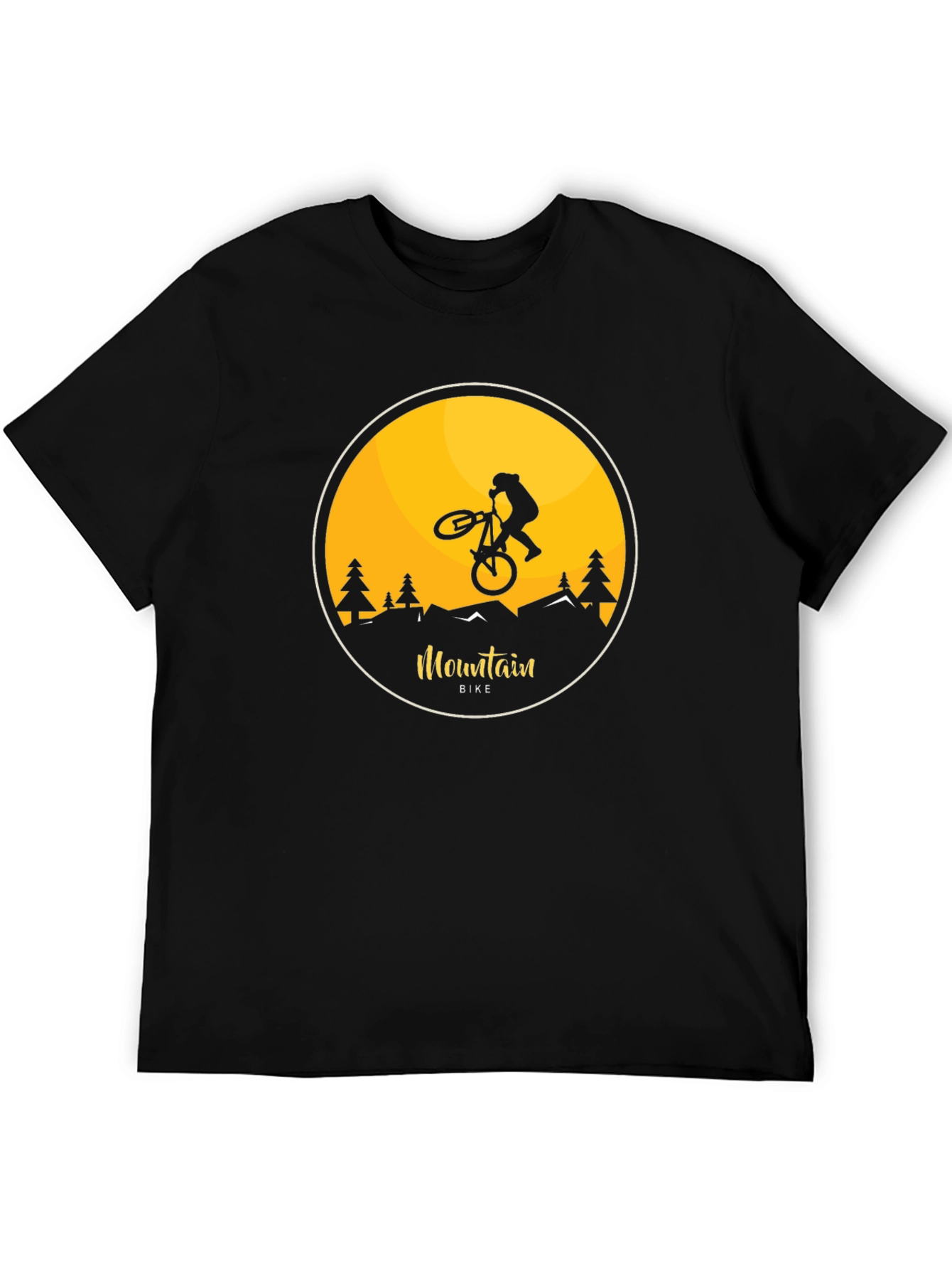 Mountain Bike Graphic T-Shirt - Black Cotton Tee