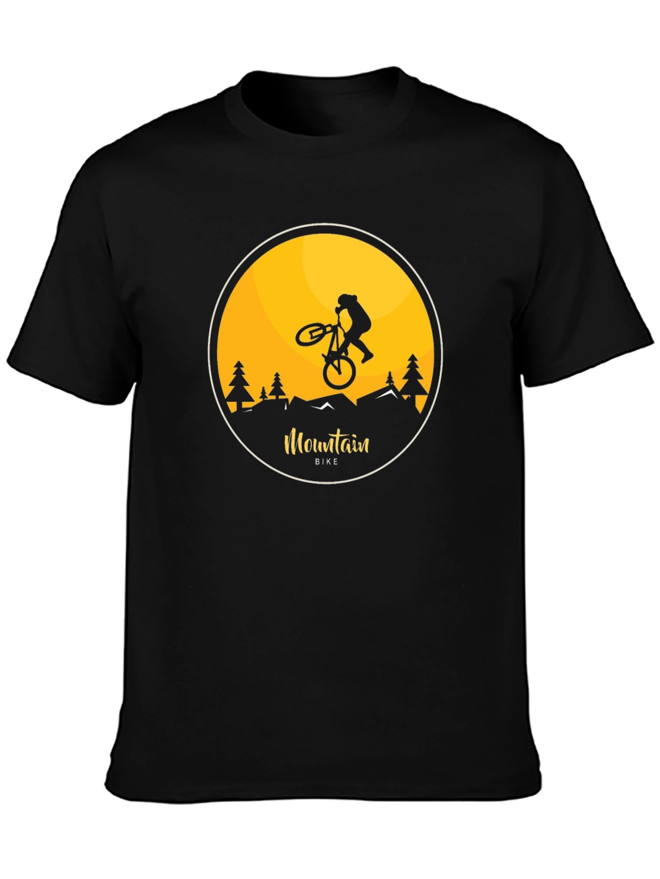 Mountain Bike Graphic T-Shirt - Black Cotton Tee