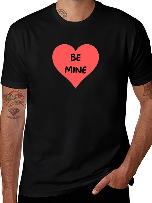 Be Mine Heart Graphic Black T-Shirt