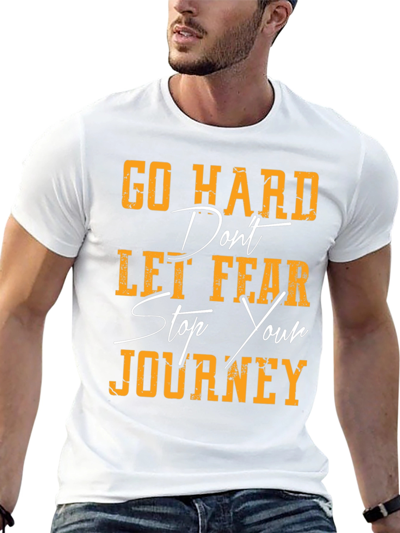 Motivational Graphic Tee - Go Hard Journey