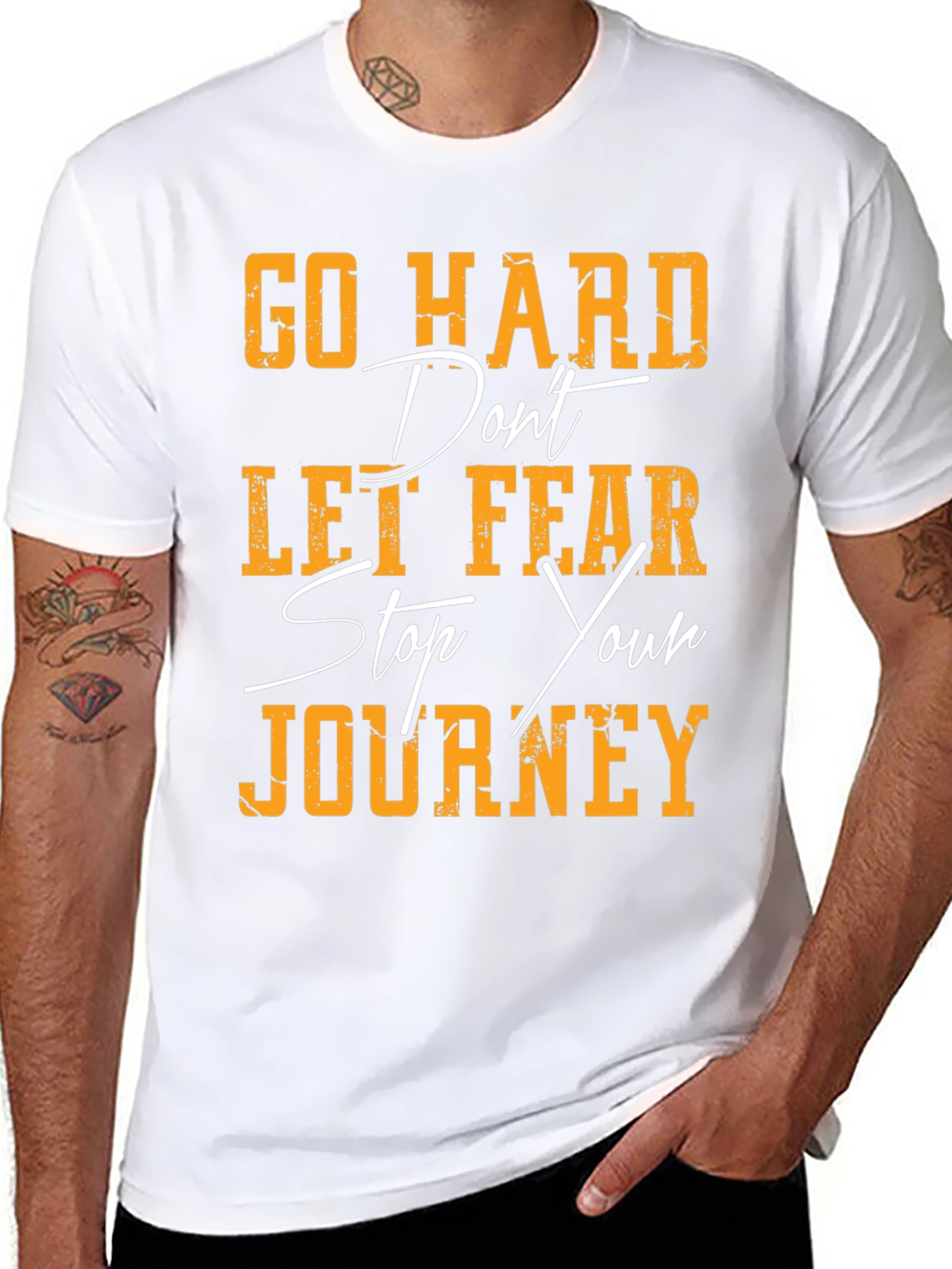 Motivational Graphic Tee - Go Hard Journey