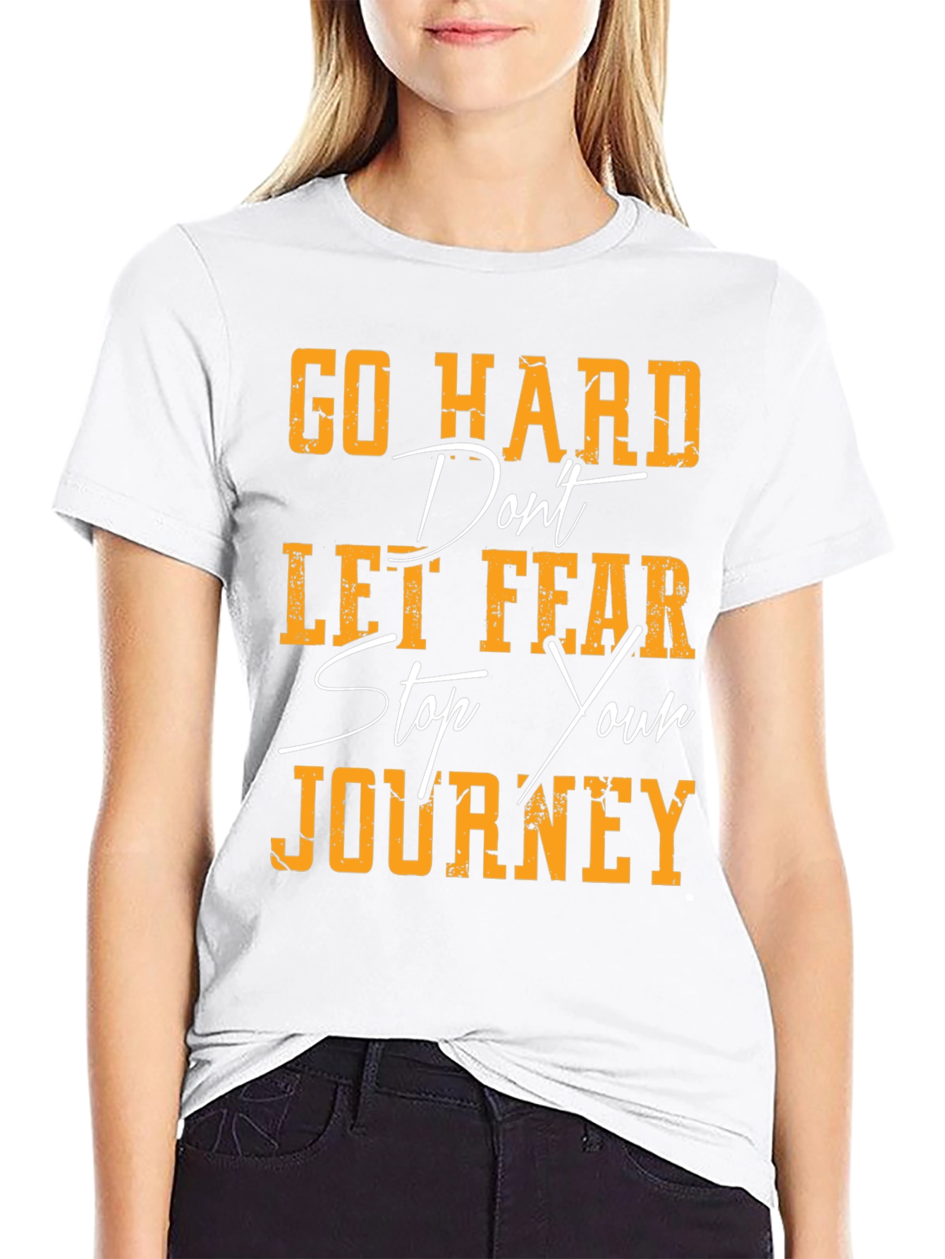 Motivational Graphic Tee - Go Hard Journey