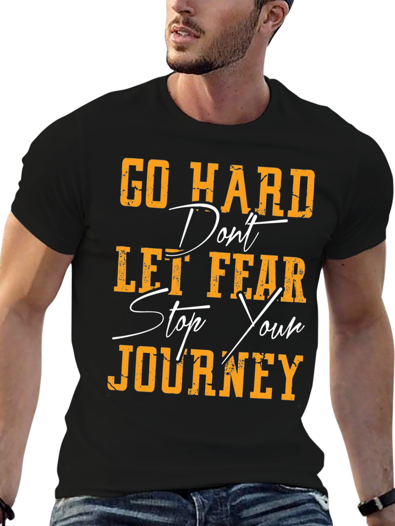 Motivational Graphic Tee - Go Hard Journey