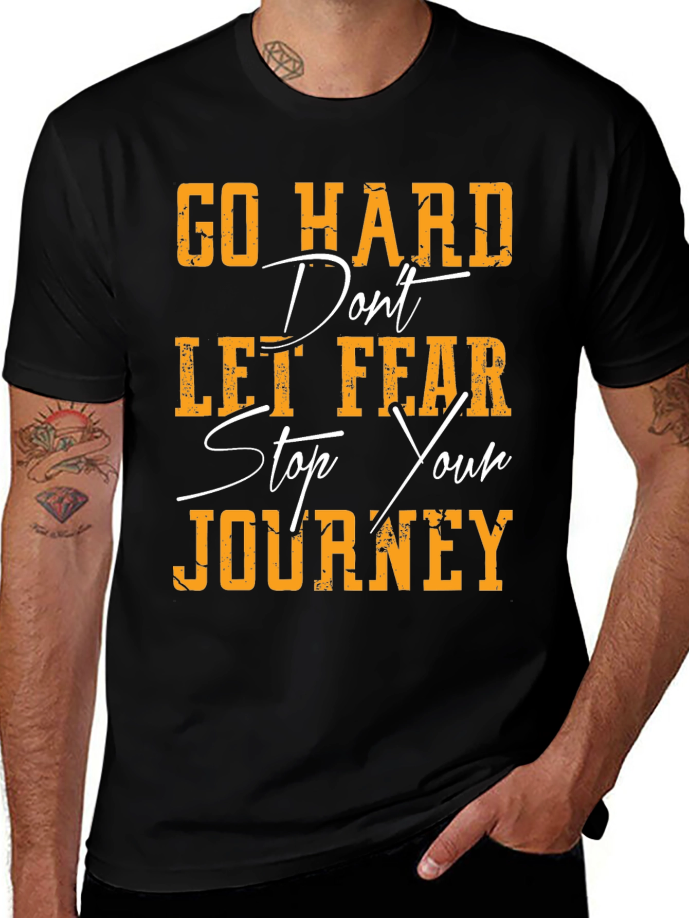 Motivational Graphic Tee - Go Hard Journey