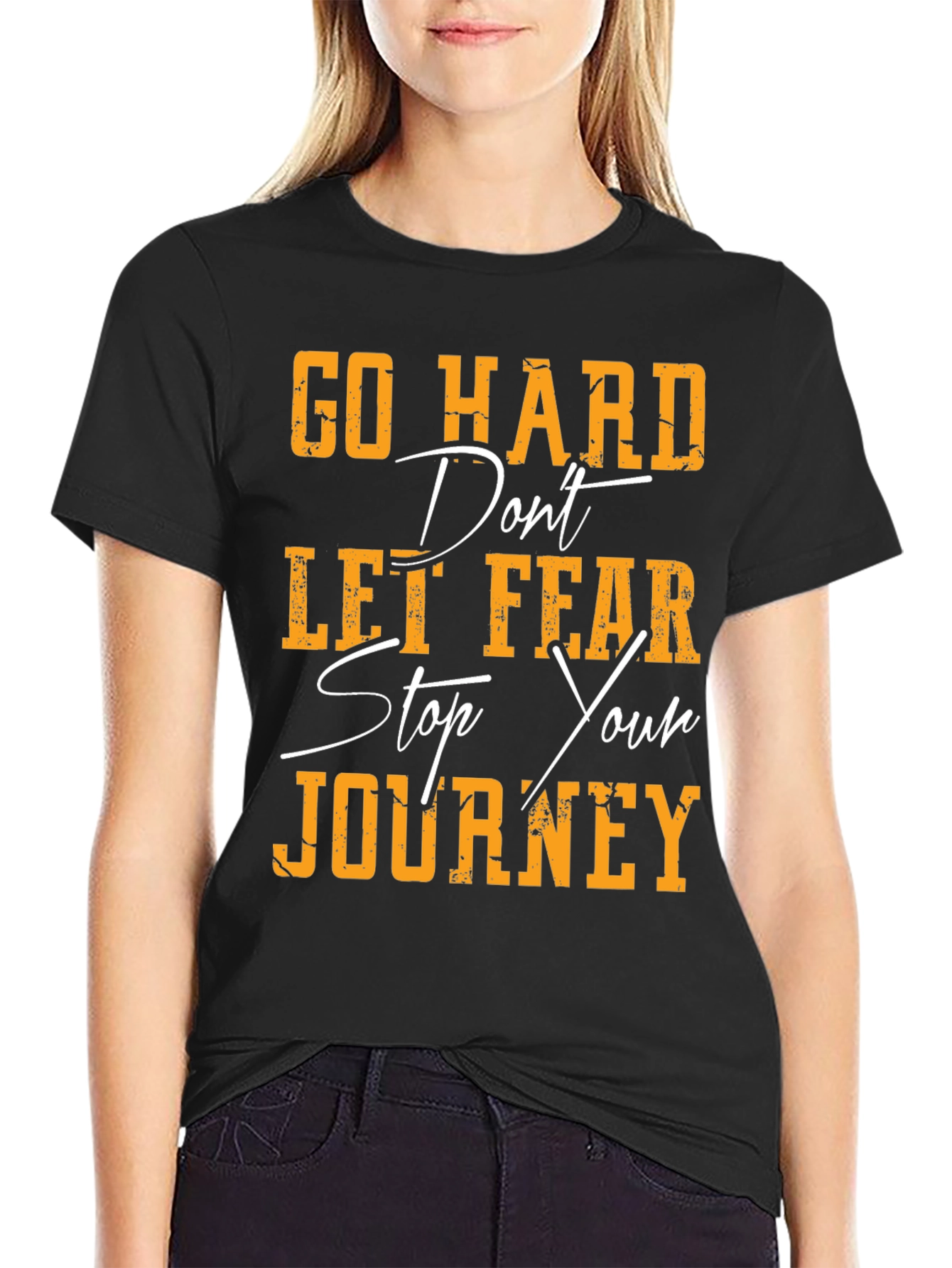 Motivational Graphic Tee - Go Hard Journey