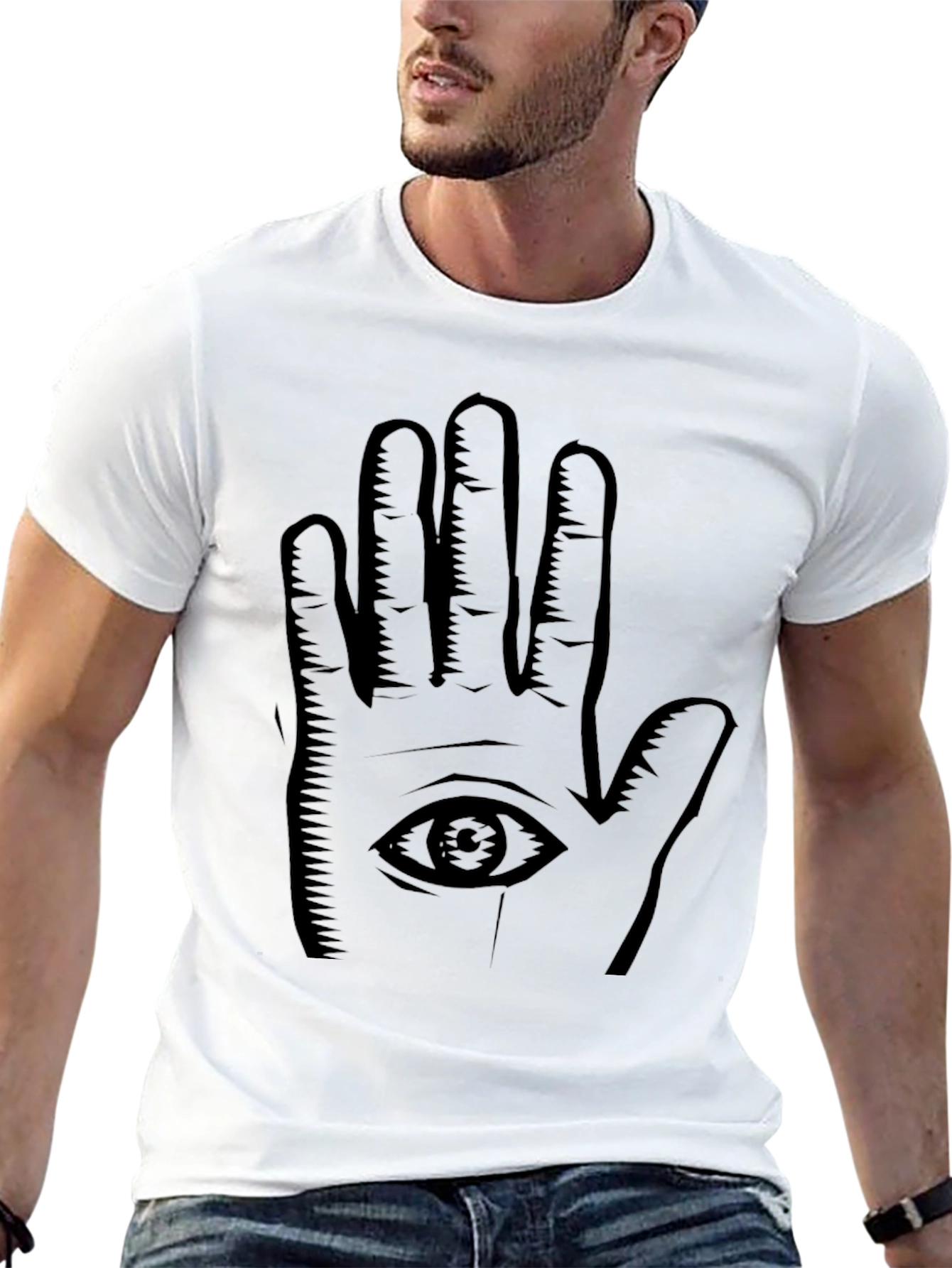 Eye Hand Graphic Black T-Shirt