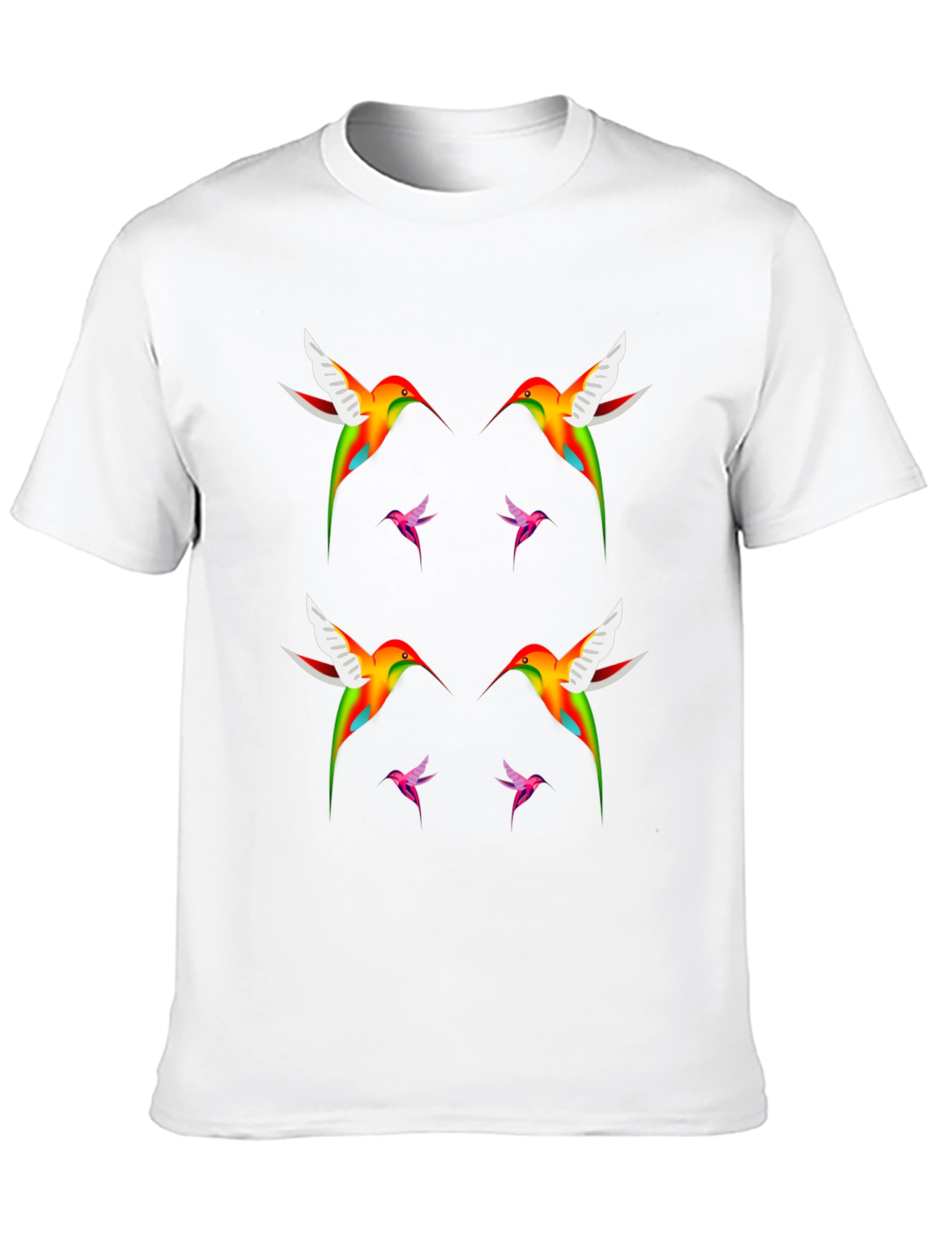 Hummingbird Print Black T-Shirt