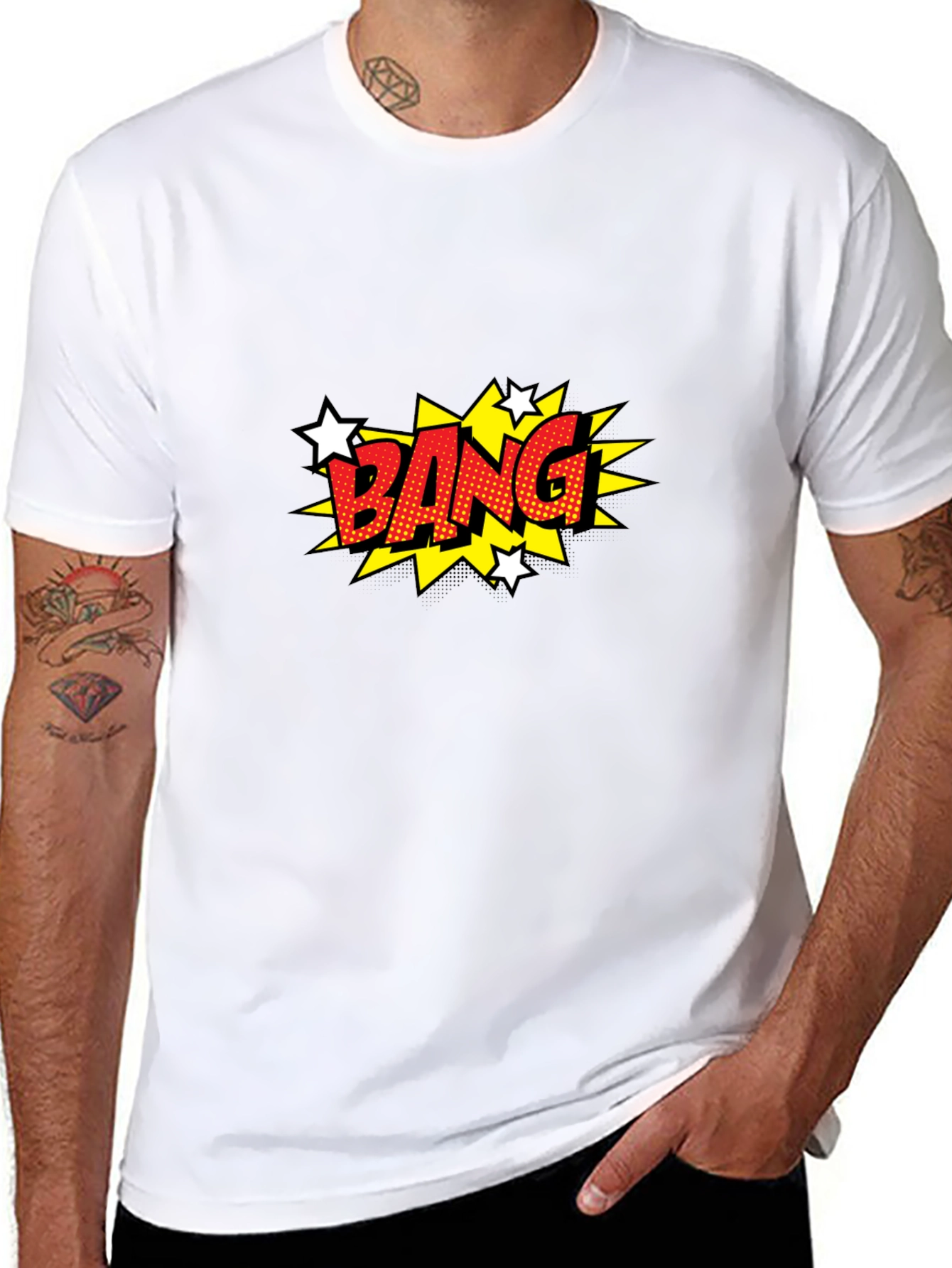 Comic Style BANG Graphic Black T-Shirt