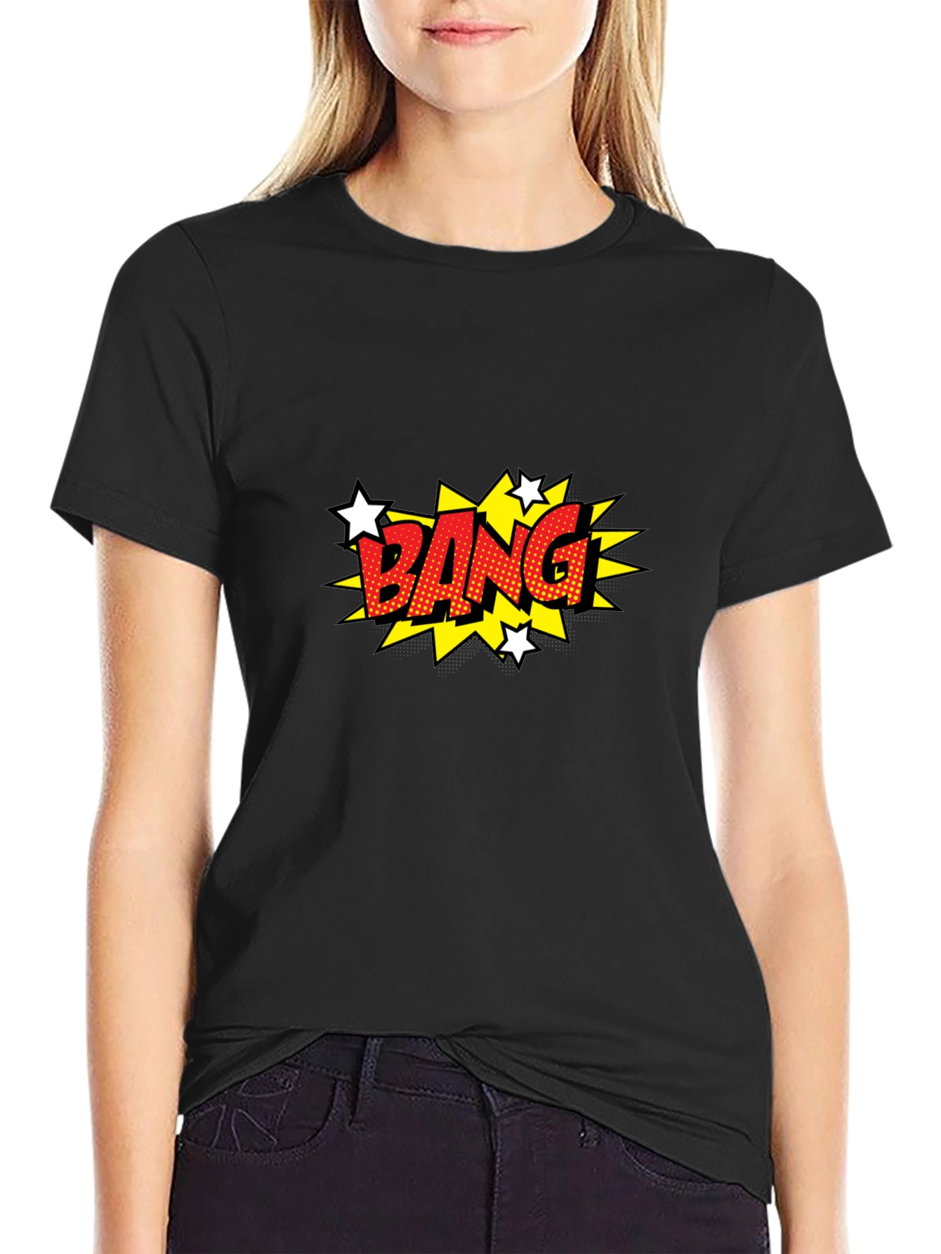 Comic Style BANG Graphic Black T-Shirt