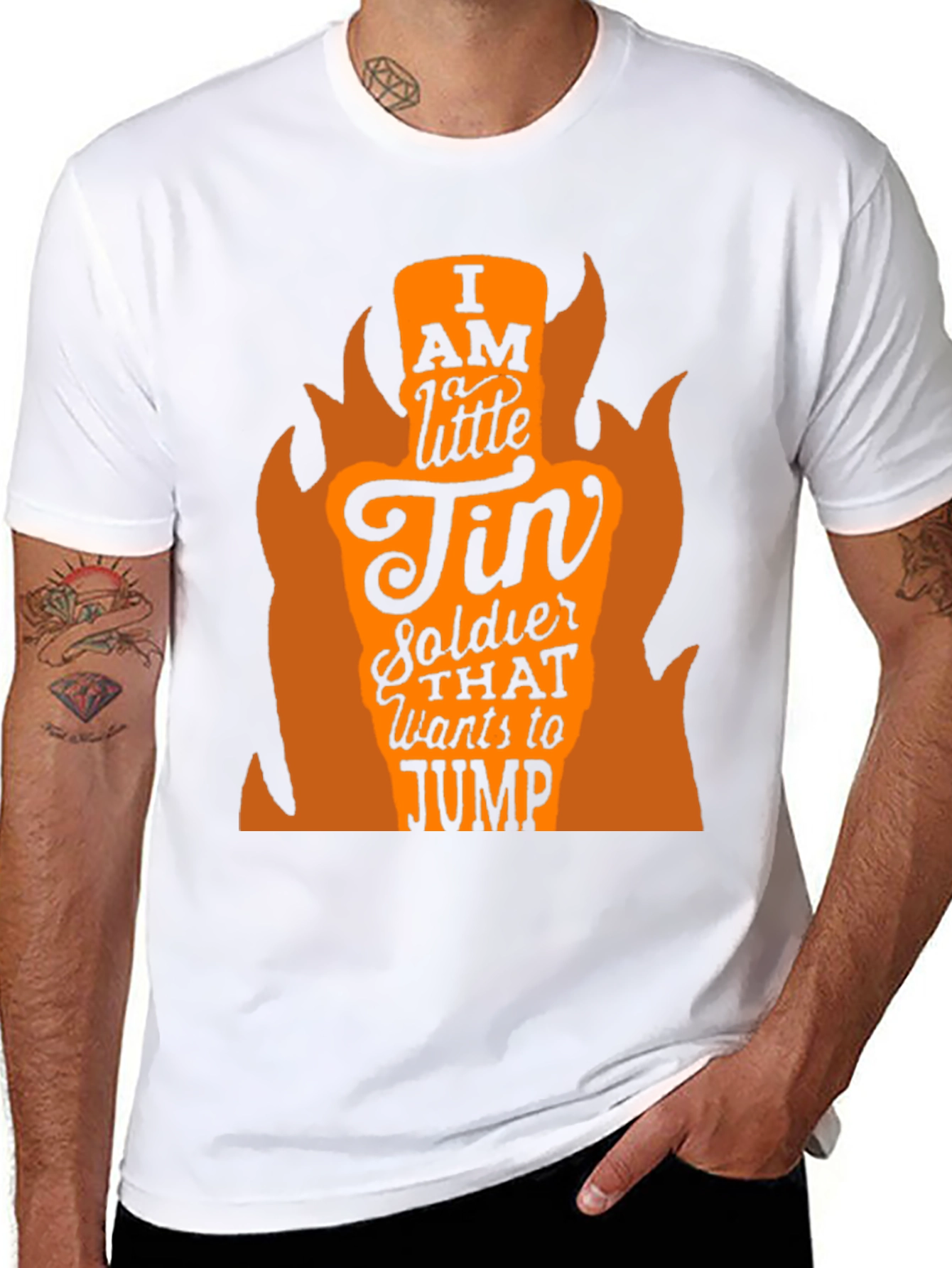 I AM A LITTLE TIN SOLDIER Mens Black T-Shirt