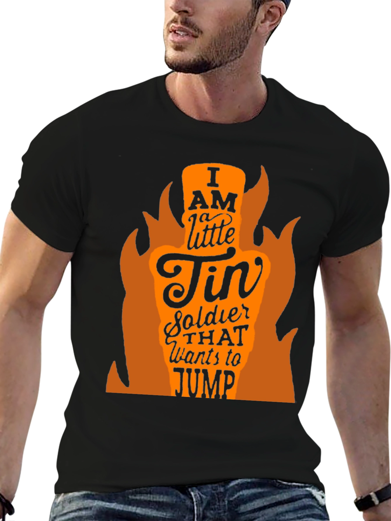 I AM A LITTLE TIN SOLDIER Mens Black T-Shirt
