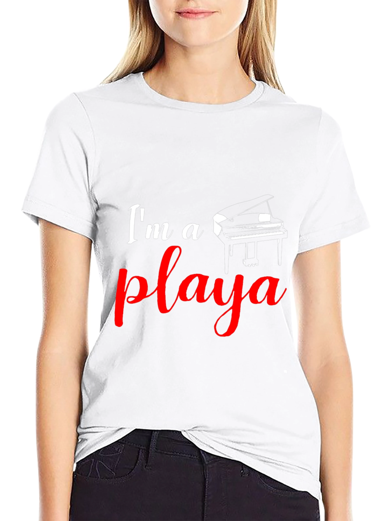 Im A Playa Piano Player Black T-Shirt