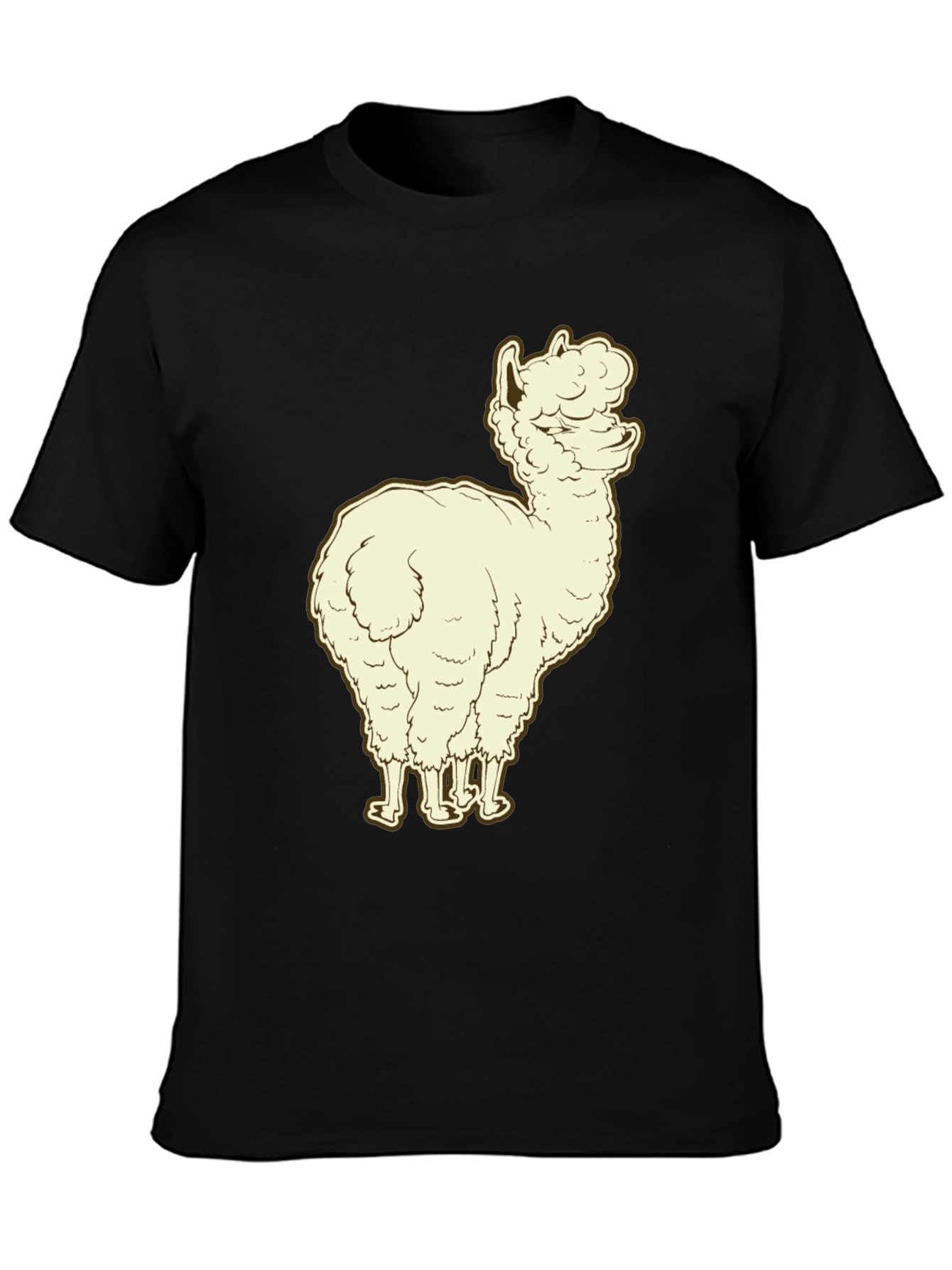 Llama Graphic Print Tee - Black
