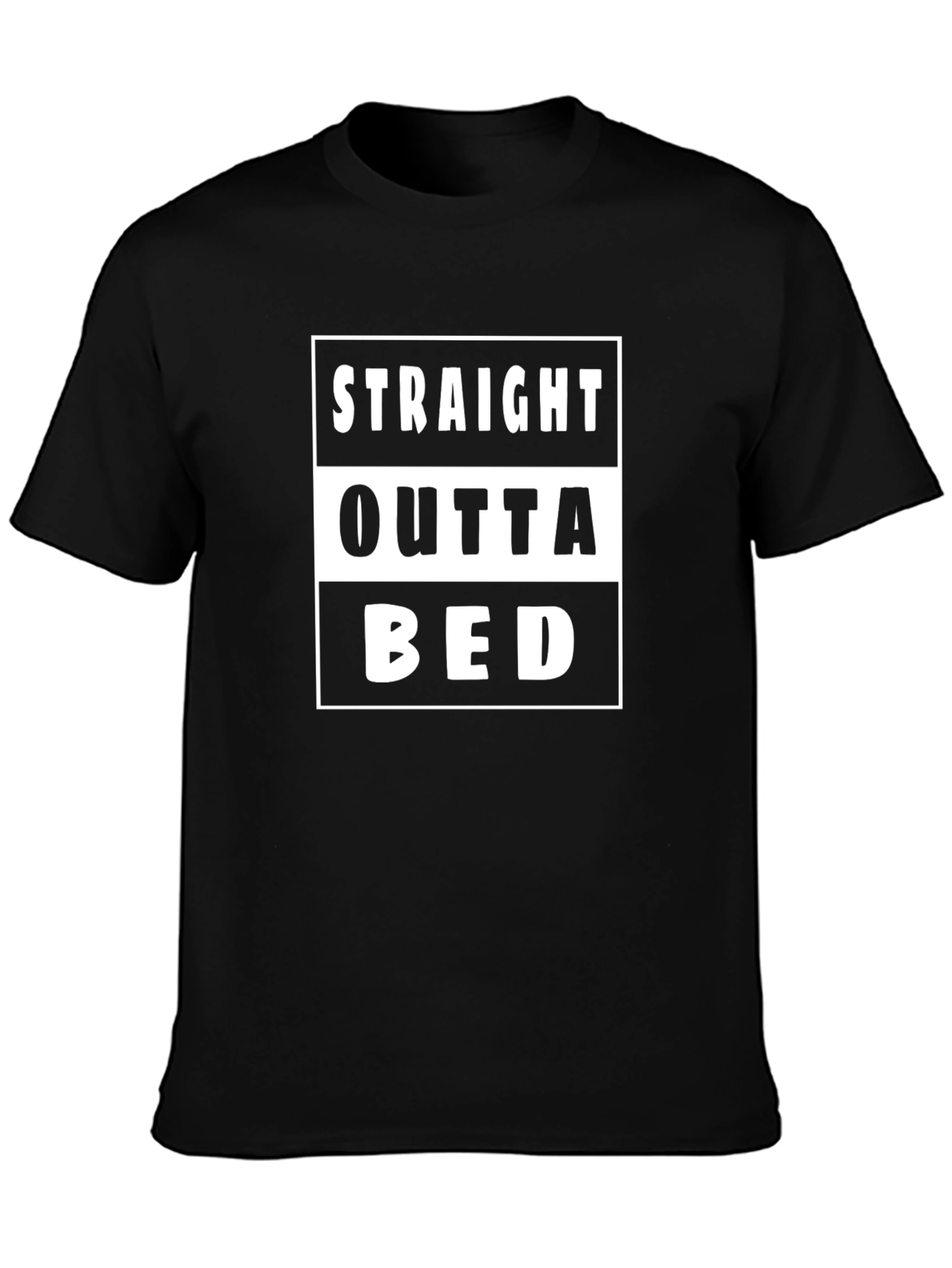 Straight Outta Bed Black Graphic T-Shirt