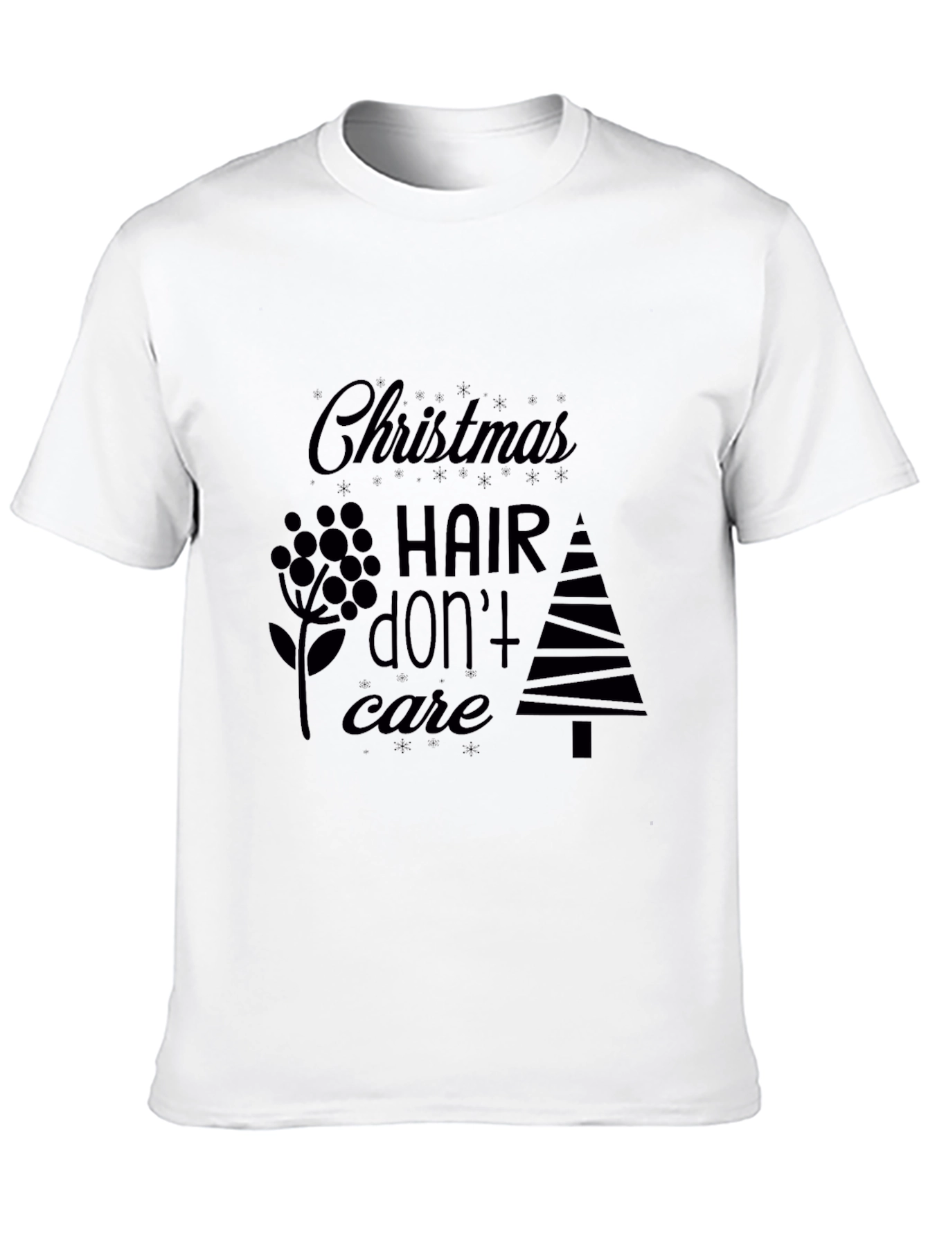 Christmas Hair Dont Care Black T-Shirt