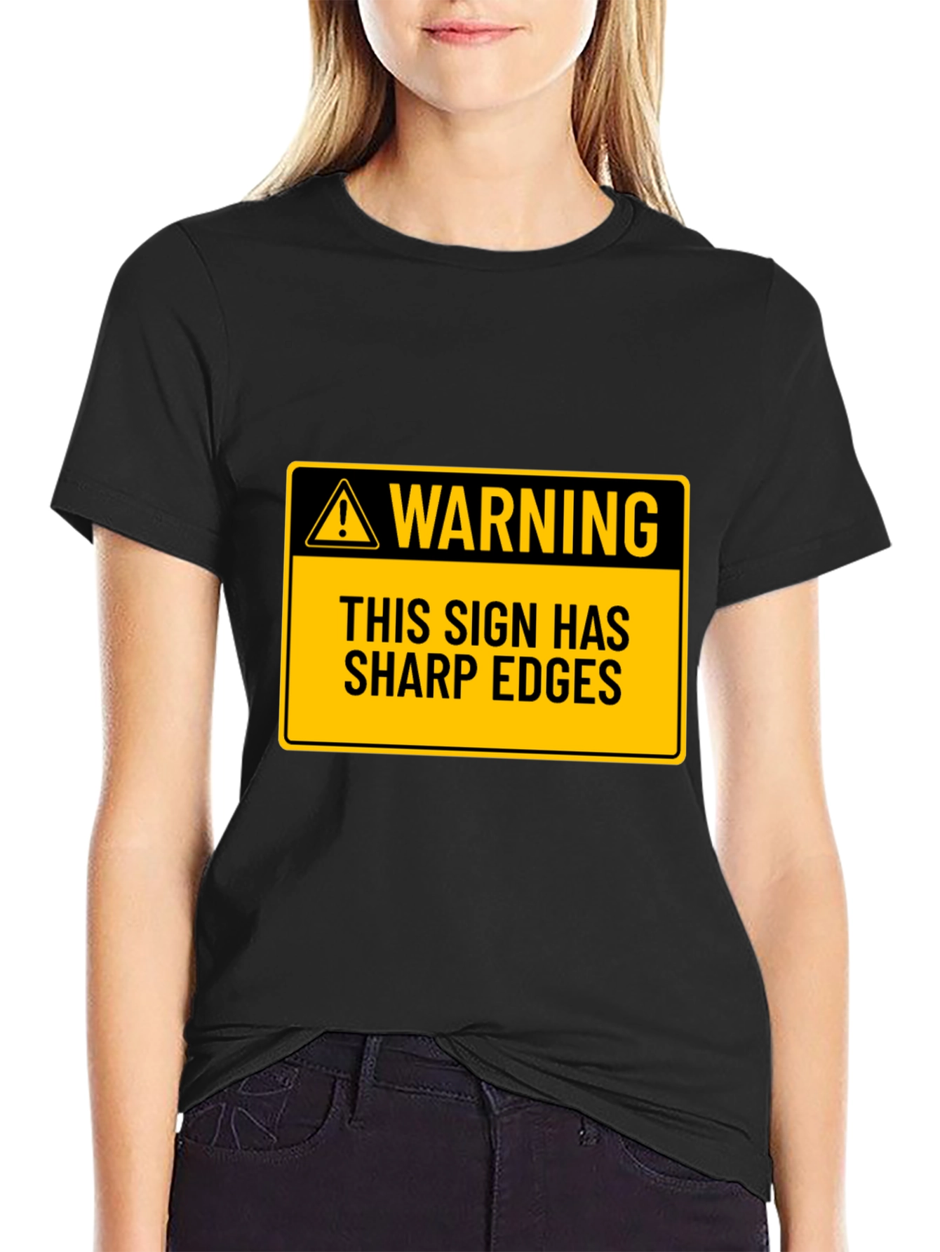 Warning Sharp Edges Novelty Graphic Tee