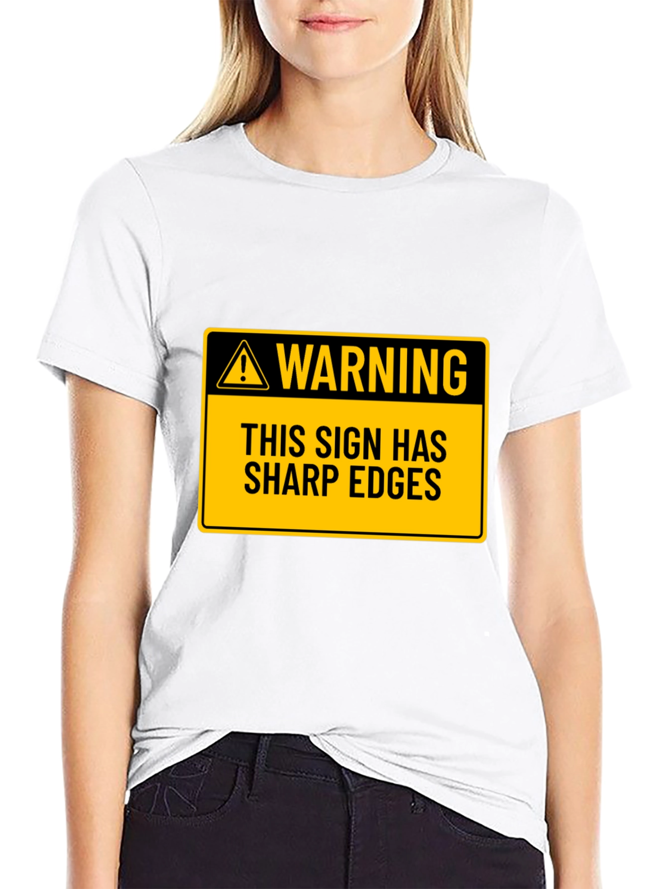 Warning Sharp Edges Novelty Graphic Tee