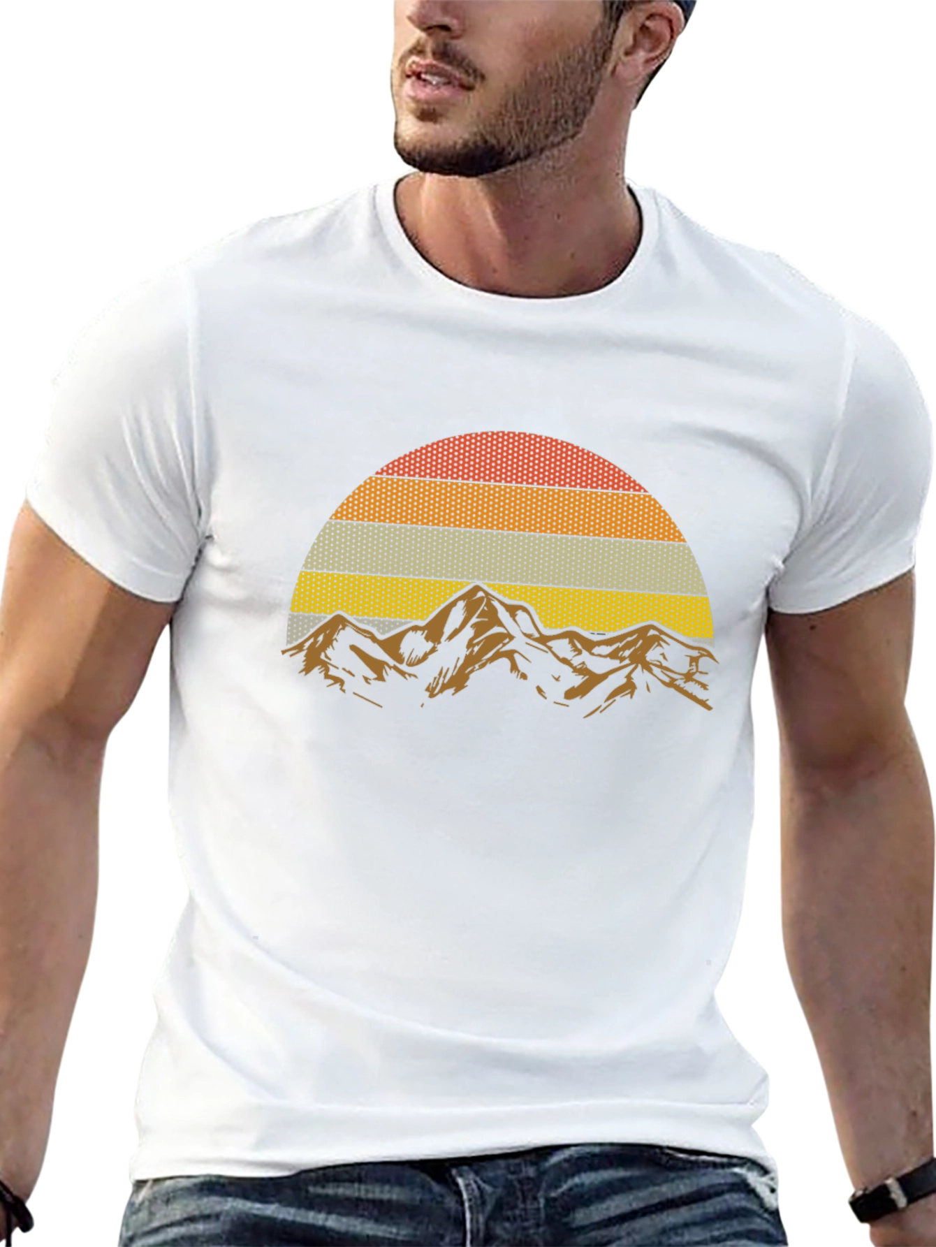 Retro Mountain Sunset Graphic T-Shirt