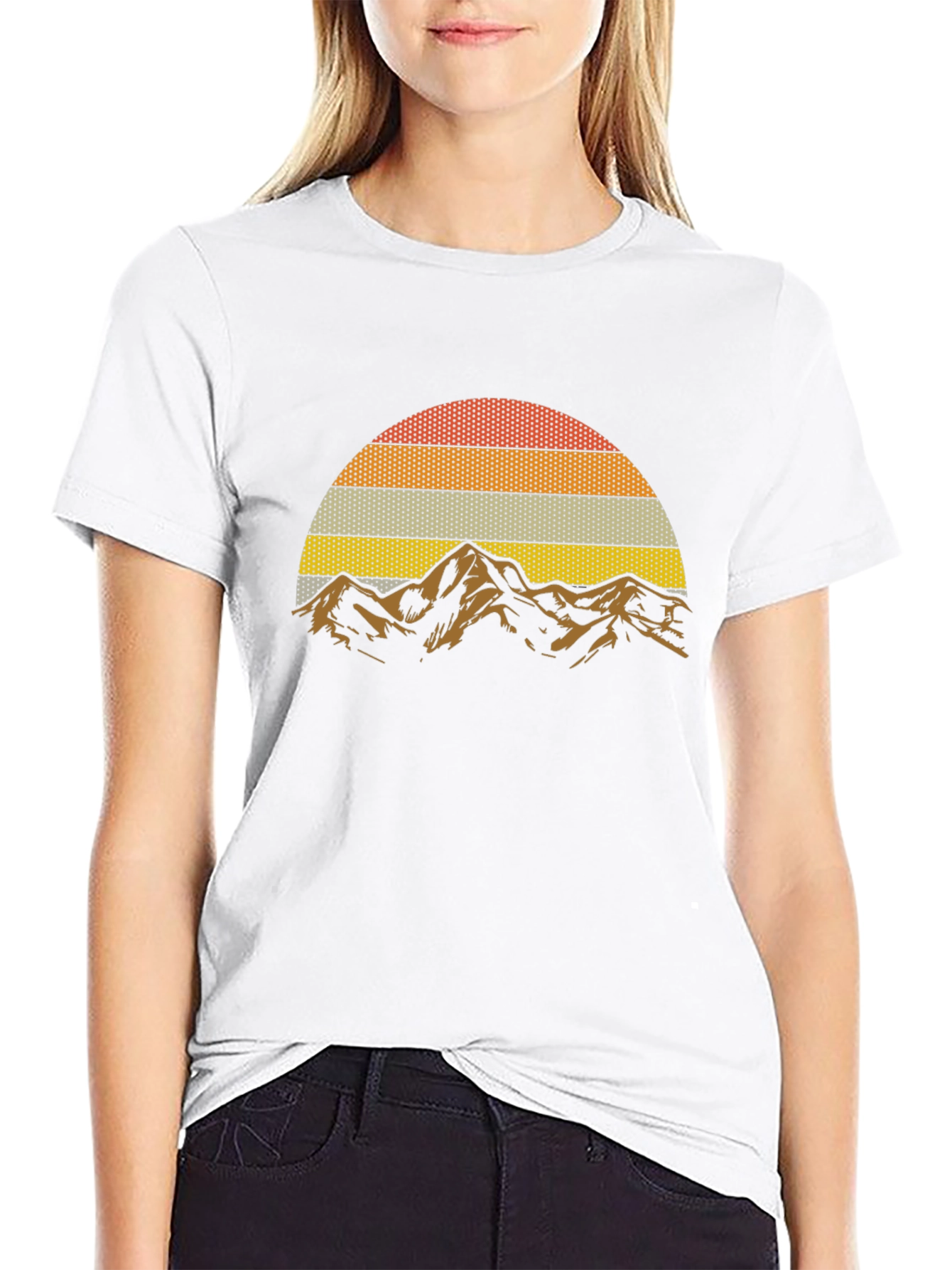 Retro Mountain Sunset Graphic T-Shirt