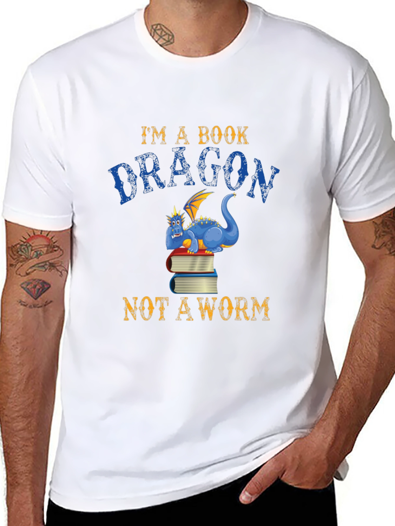 Book Dragon T-Shirt - Reader Graphic Tee