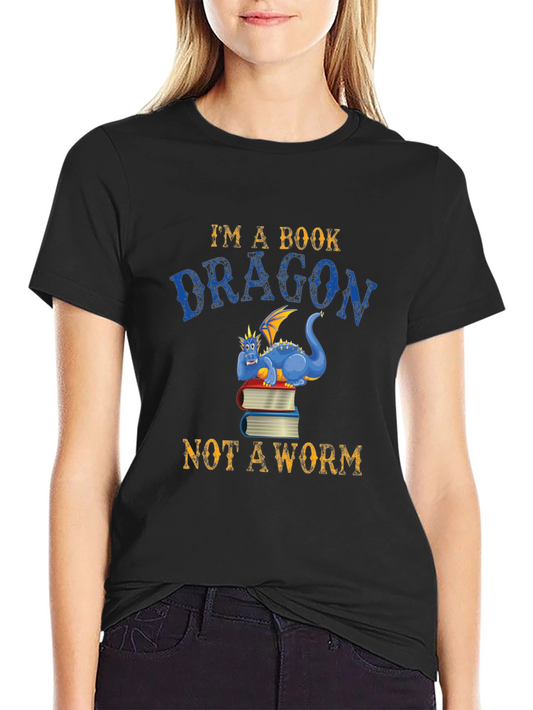 Book Dragon T-Shirt - Reader Graphic Tee