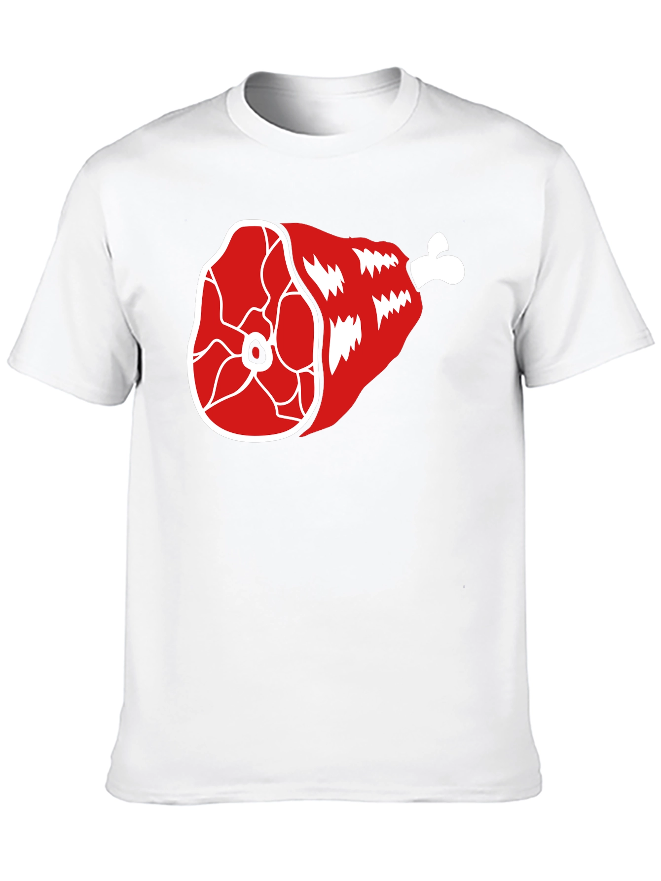 Funny Ham Leg T-Shirt - Cartoon Meat Graphic Tee