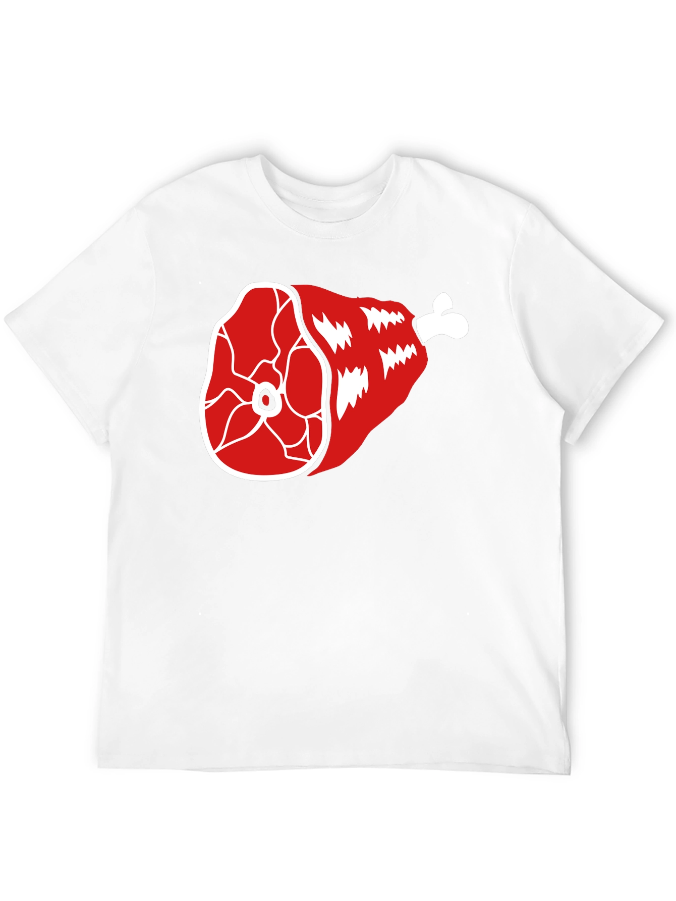 Funny Ham Leg T-Shirt - Cartoon Meat Graphic Tee