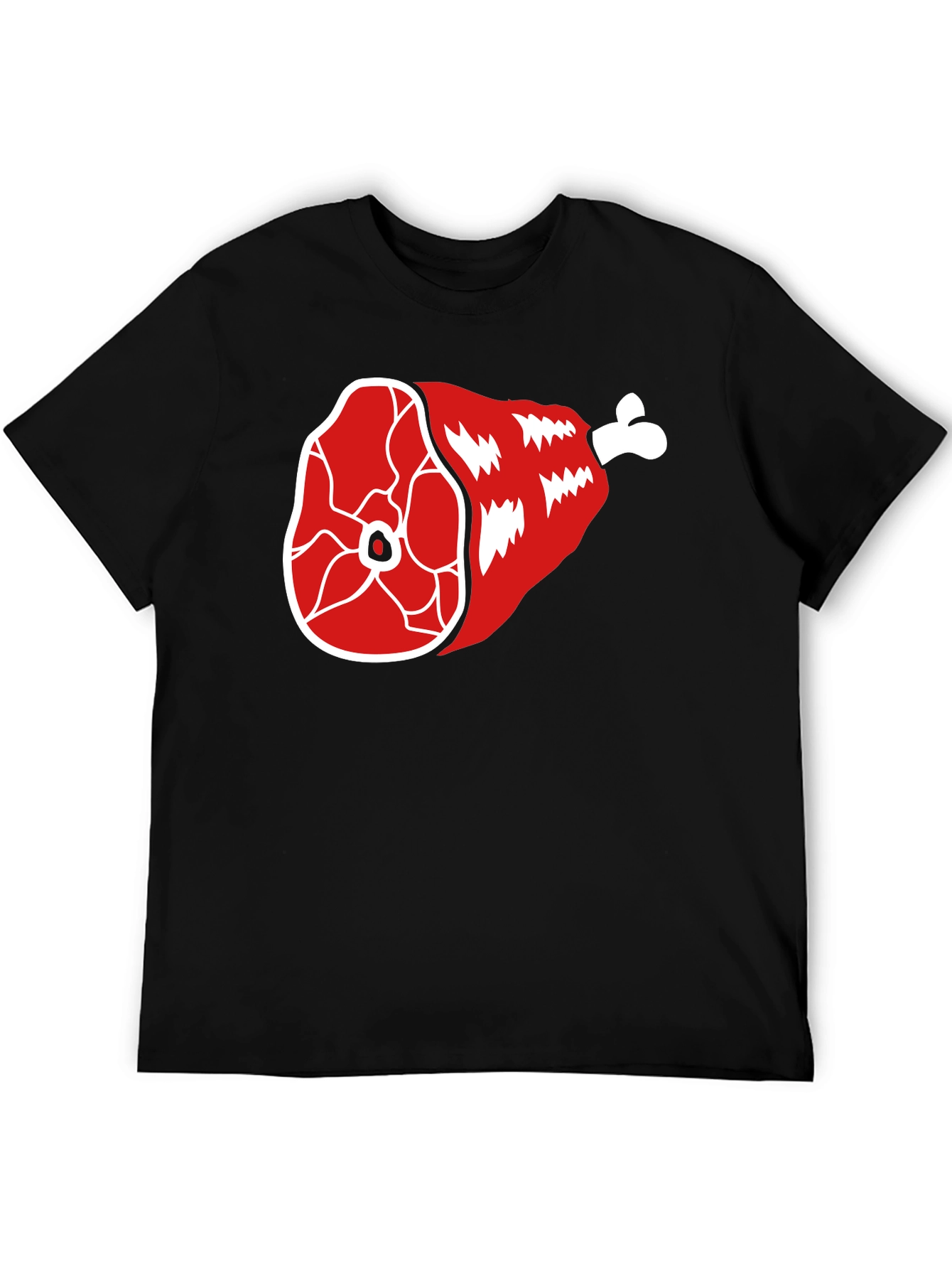 Funny Ham Leg T-Shirt - Cartoon Meat Graphic Tee