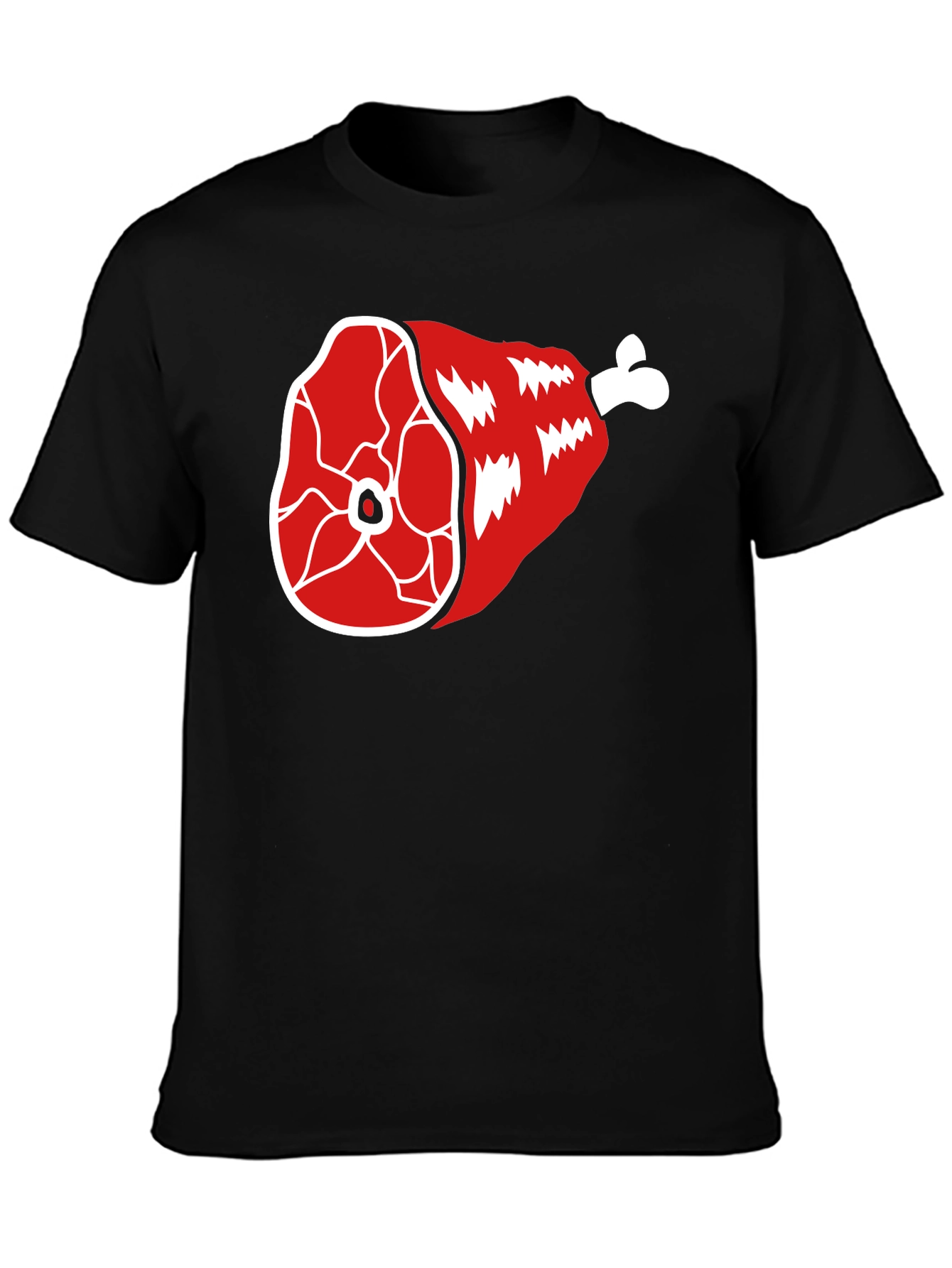 Funny Ham Leg T-Shirt - Cartoon Meat Graphic Tee