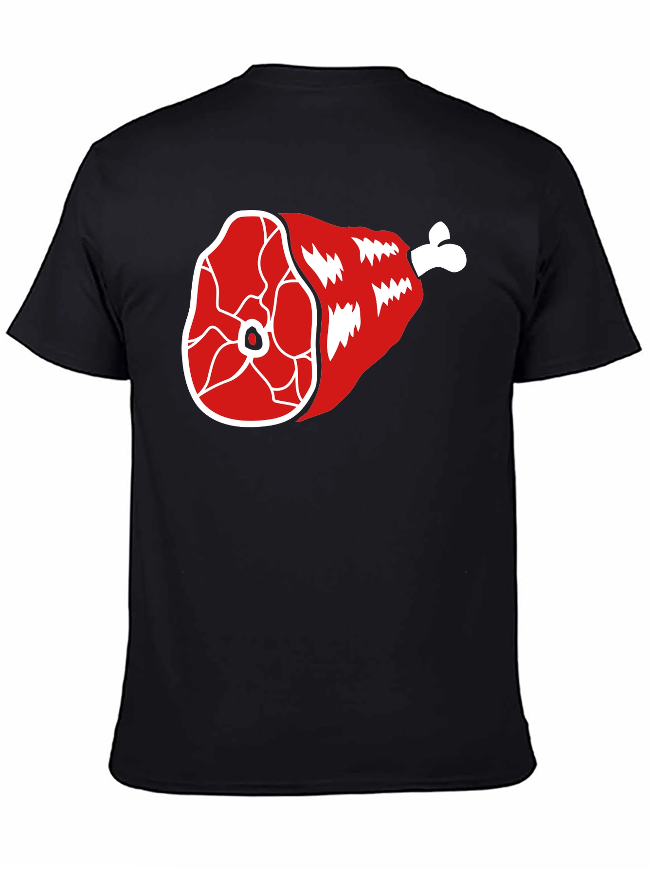 Funny Ham Leg T-Shirt - Cartoon Meat Graphic Tee
