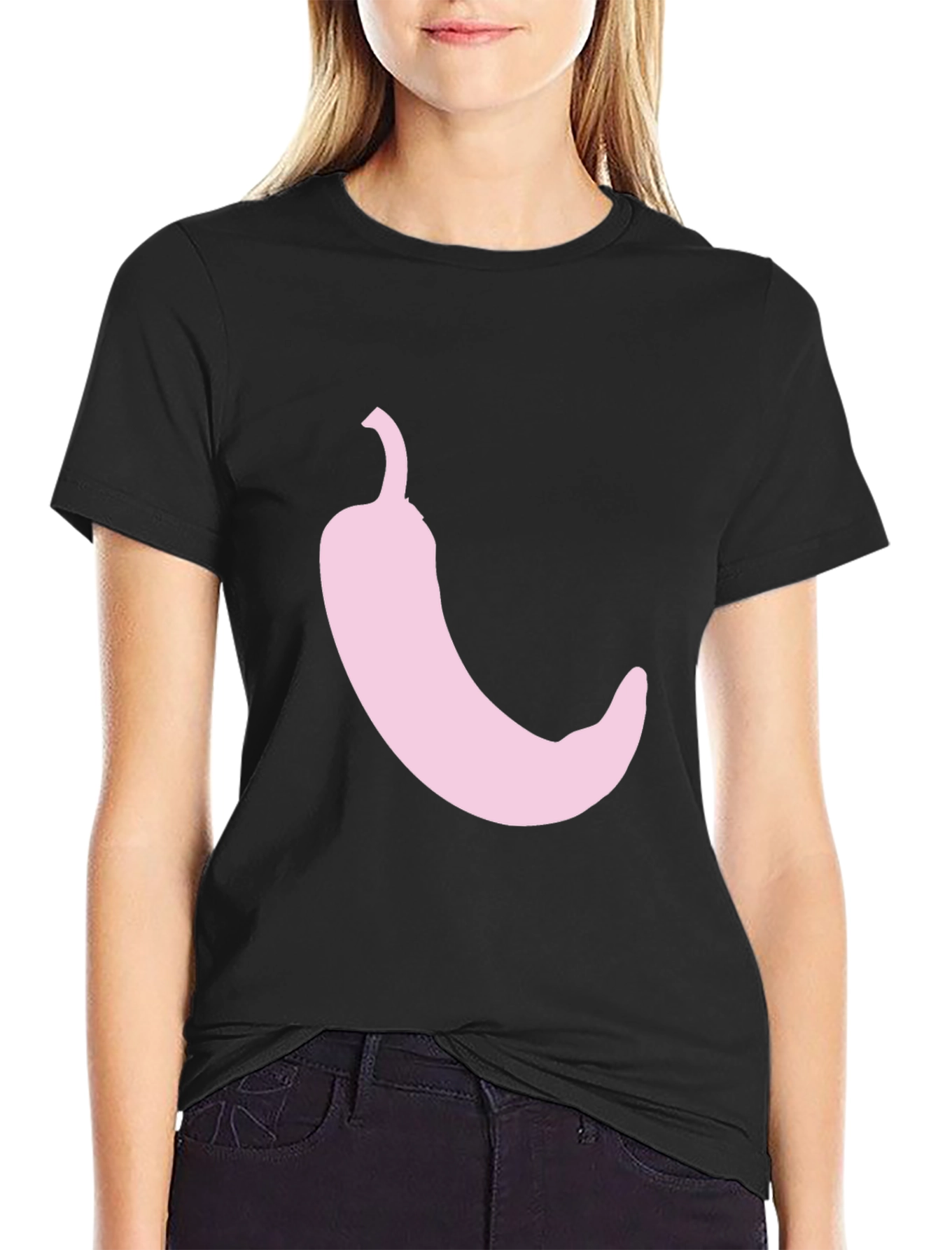 Chili Pepper Graphic Tee - Black Cotton T-Shirt