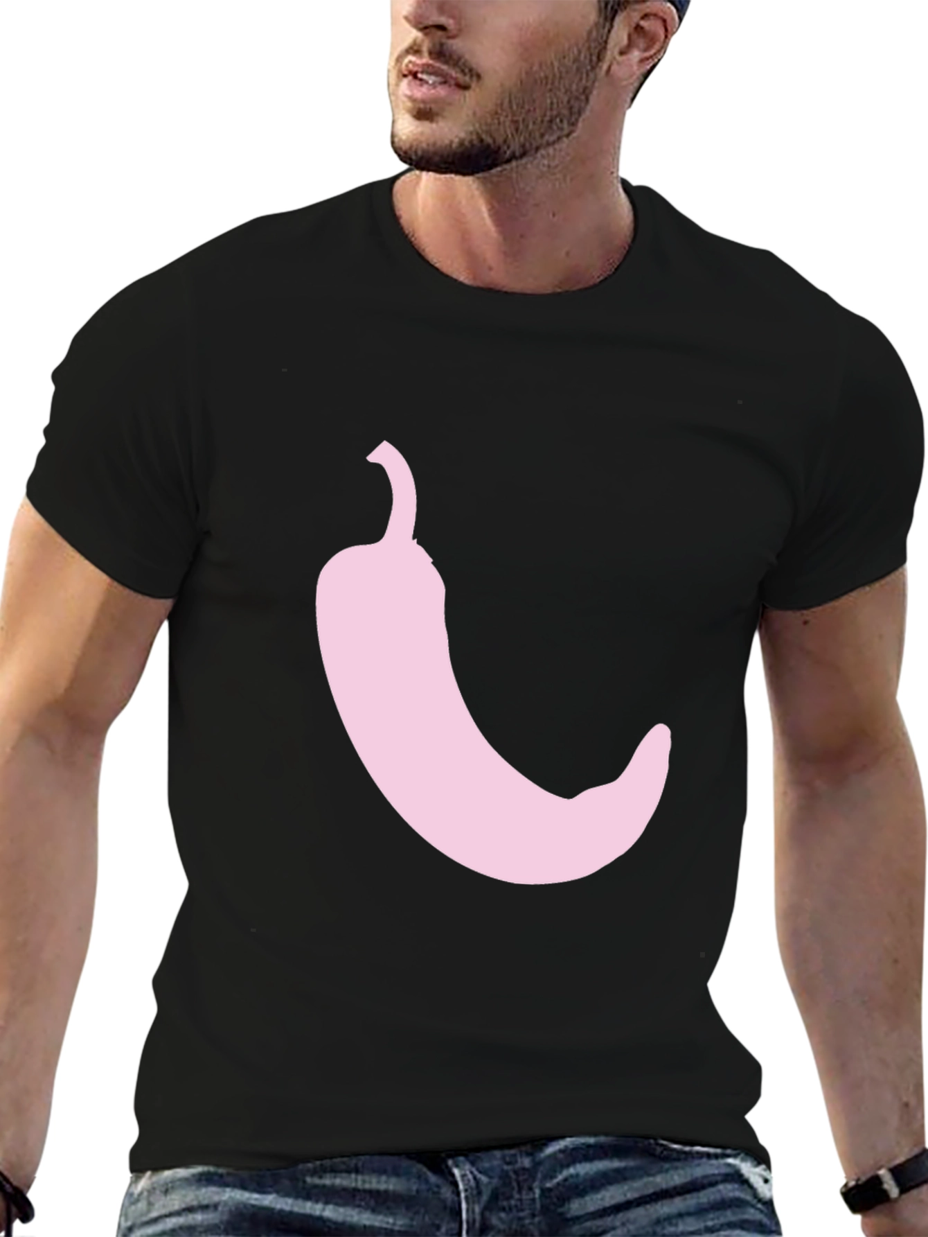 Chili Pepper Graphic Tee - Black Cotton T-Shirt