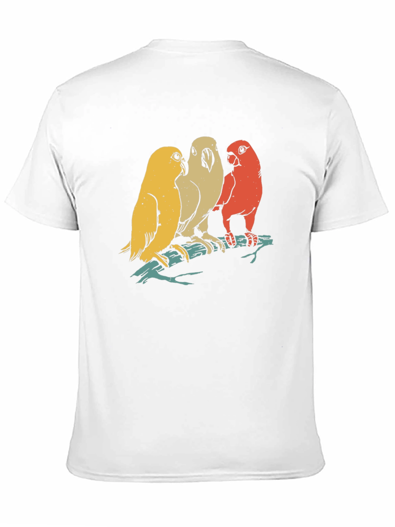 Retro Bird Trio Graphic Tee - Casual Black T-Shirt