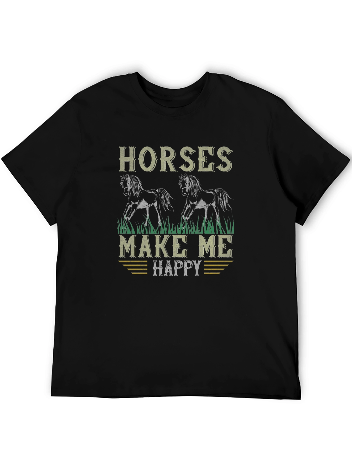 Horses Make Me Happy Graphic T-Shirt