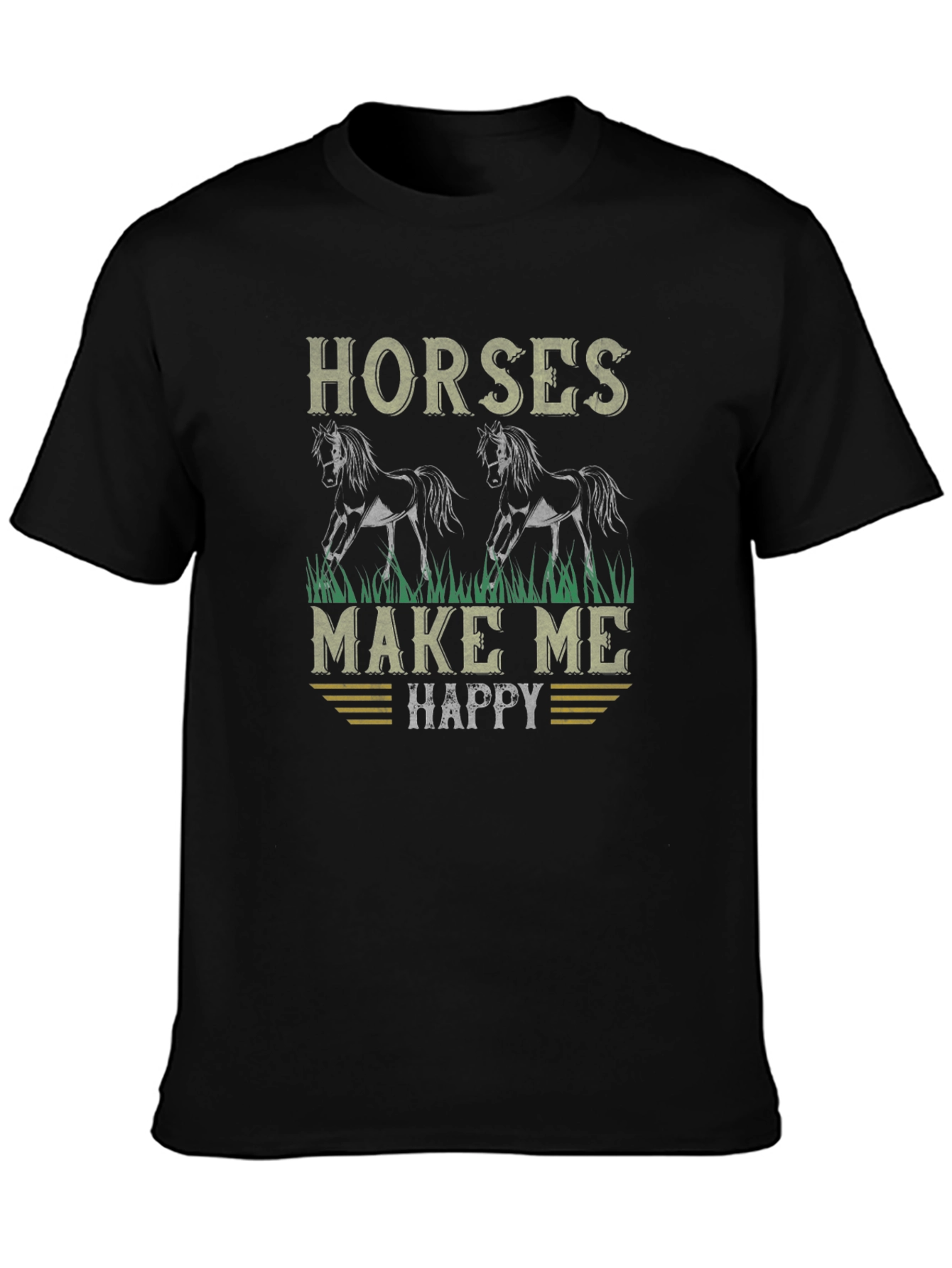 Horses Make Me Happy Graphic T-Shirt