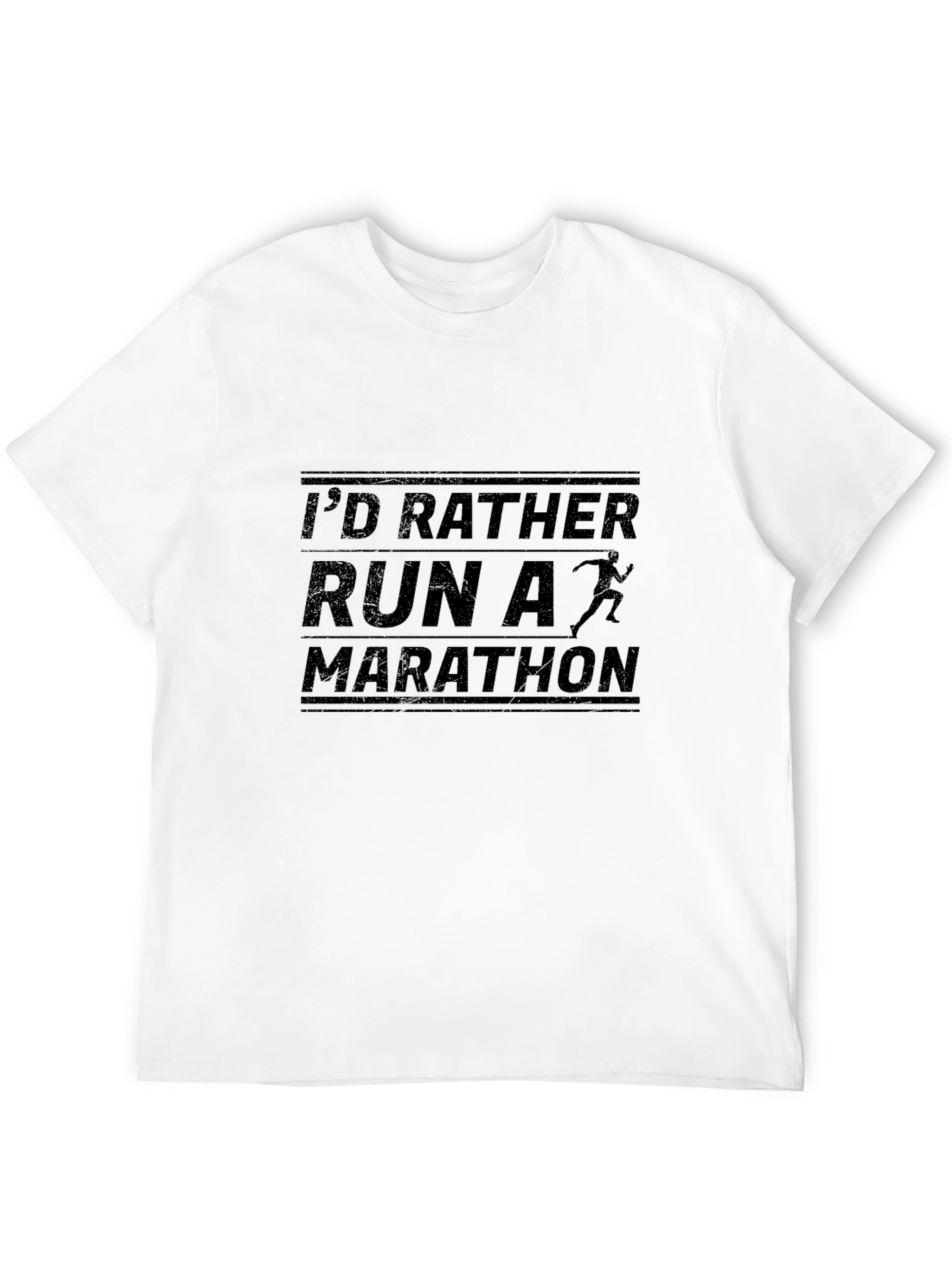 Id Rather Run a Marathon Black T-Shirt
