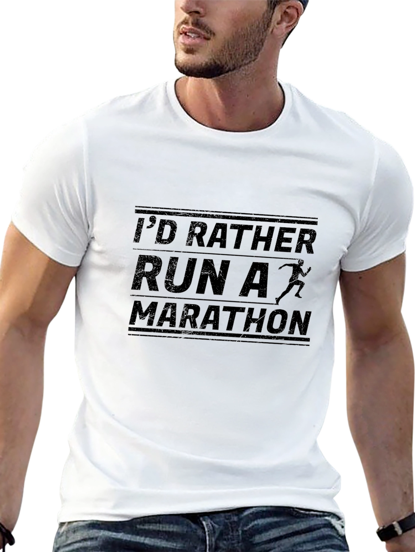 Id Rather Run a Marathon Black T-Shirt