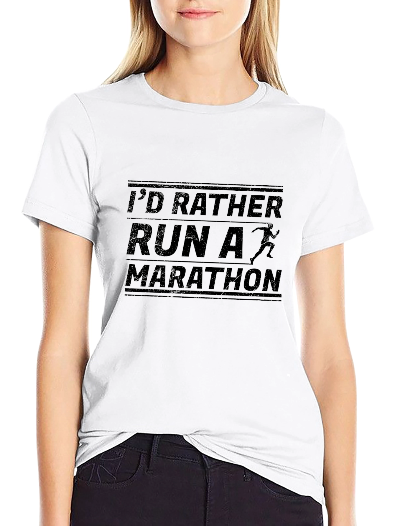 Id Rather Run a Marathon Black T-Shirt