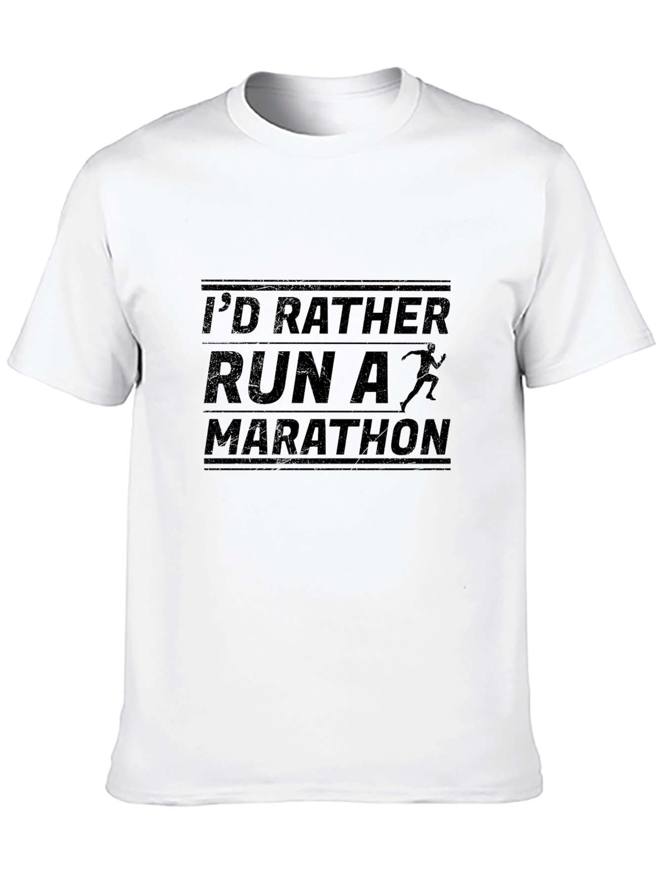 Id Rather Run a Marathon Black T-Shirt
